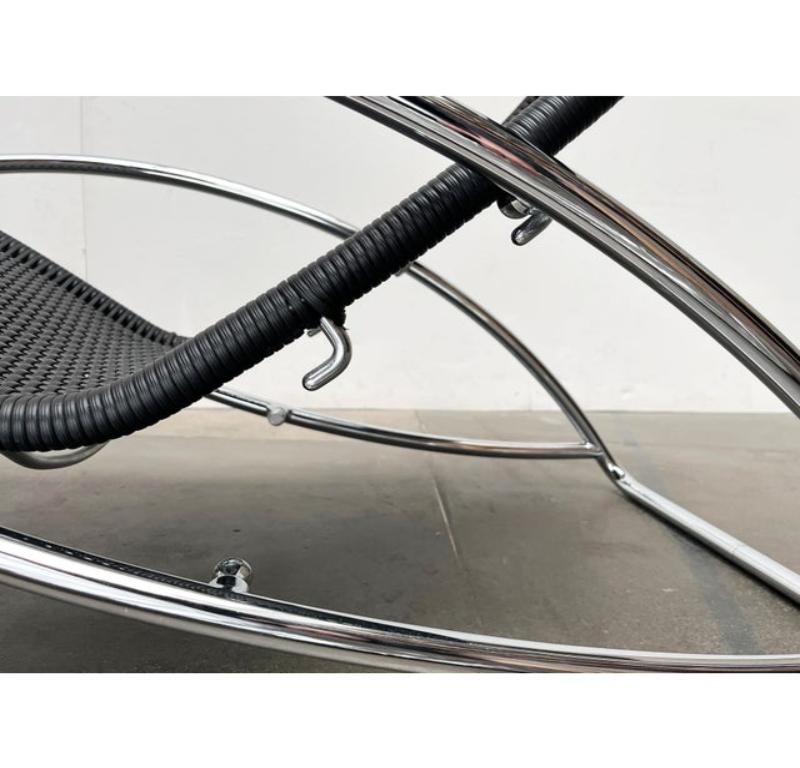 Model S 828 Chaise Longue Schaukelstuhl aus Stahlrohr von Torben, 1980er Jahre im Angebot 3