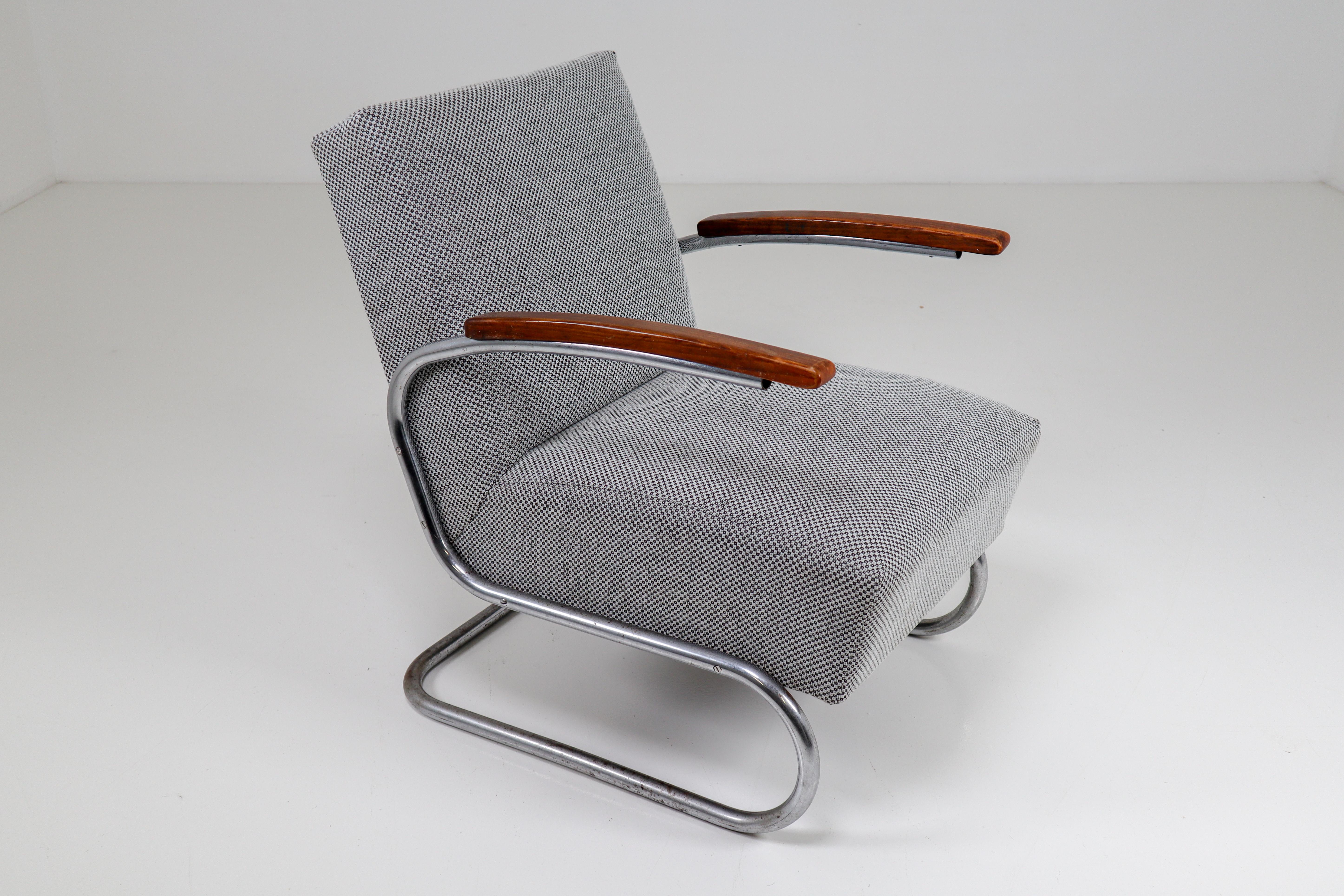 Steel Model S411 Armchairs by Thonet circa 1930s Midcentury Bauhaus Period