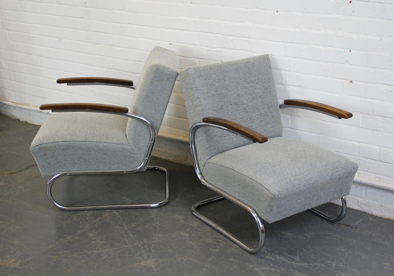 Model S411 Bauhaus Armchairs by Thonet, circa 1930s 1