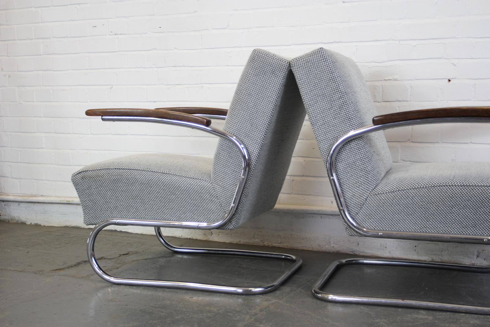 Model S411 Bauhaus Armchairs by Thonet, circa 1930s 2