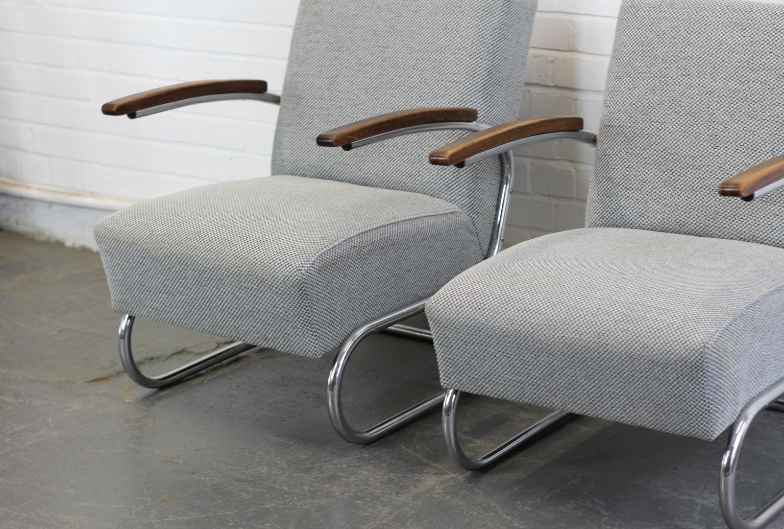 Model S411 Bauhaus Armchairs by Thonet, circa 1930s In Good Condition In Gloucester, GB