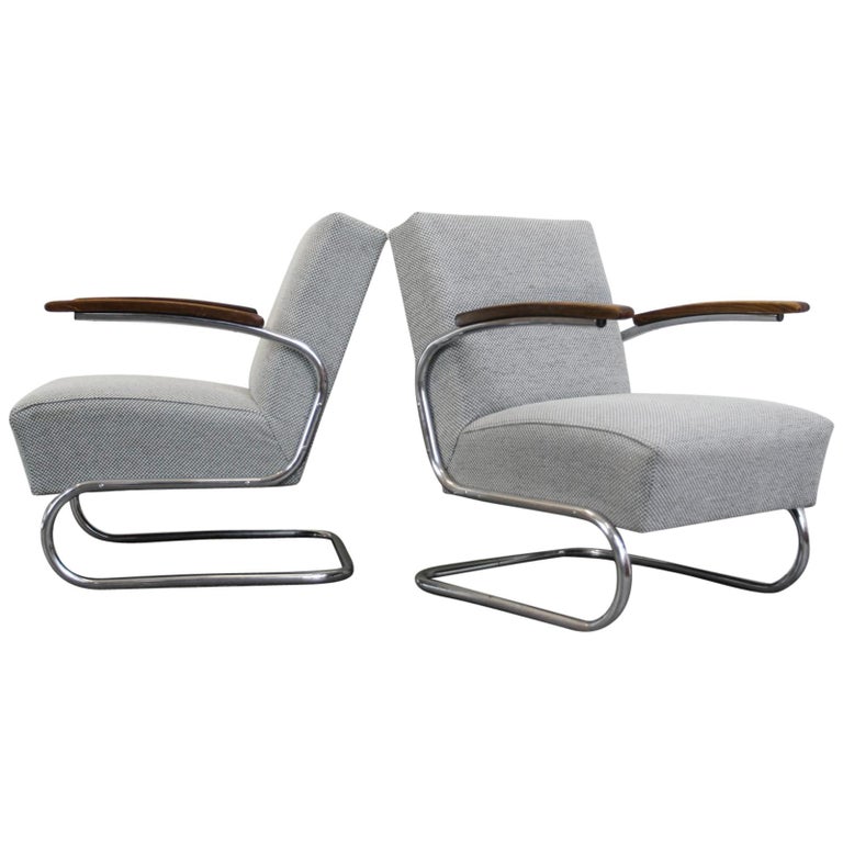 Model S411 Bauhaus Armchairs by Thonet, circa 1930s at 1stDibs