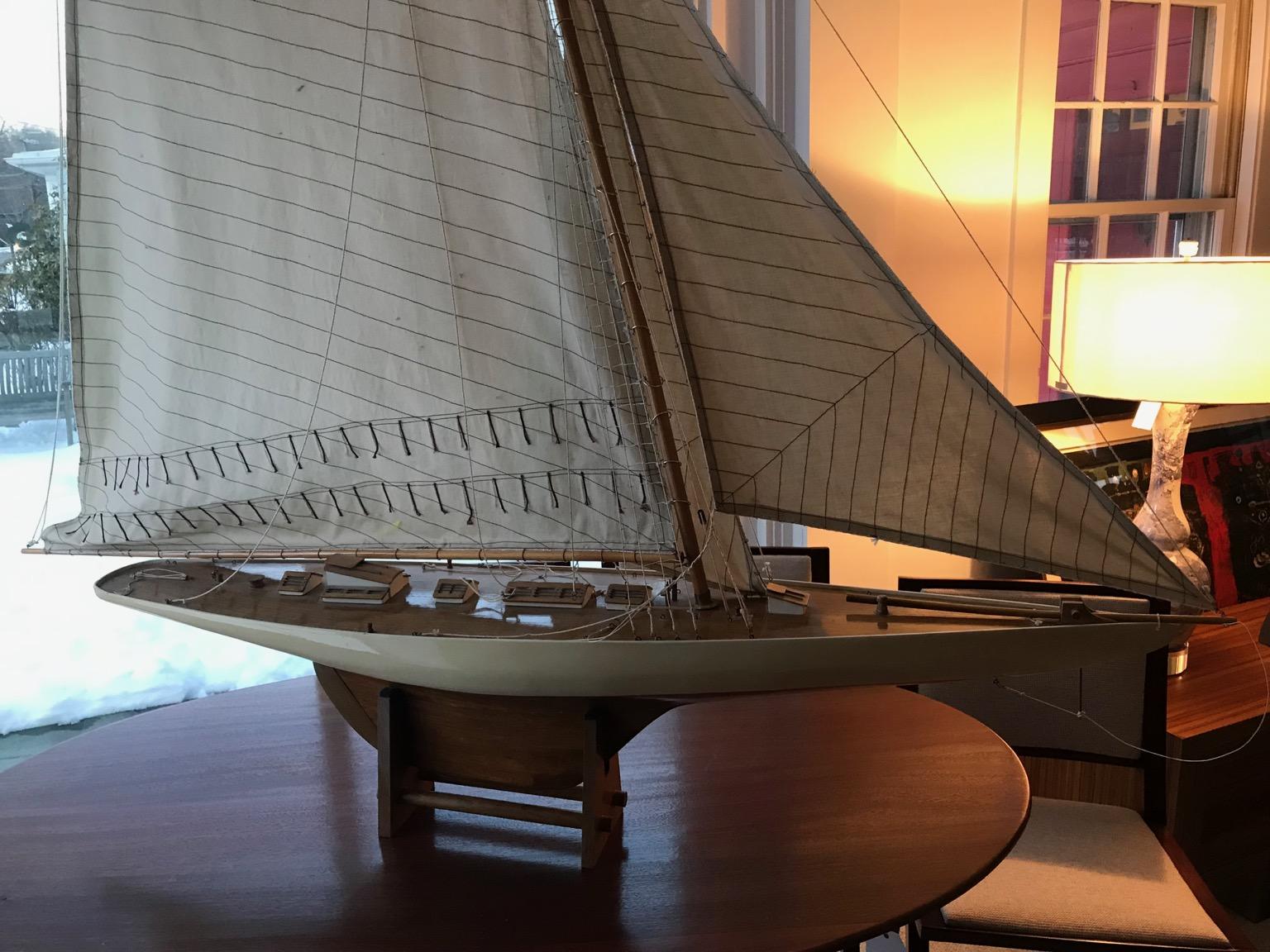 Impressive model sailboat with accurate sails and lines! This exceptional model stands 66