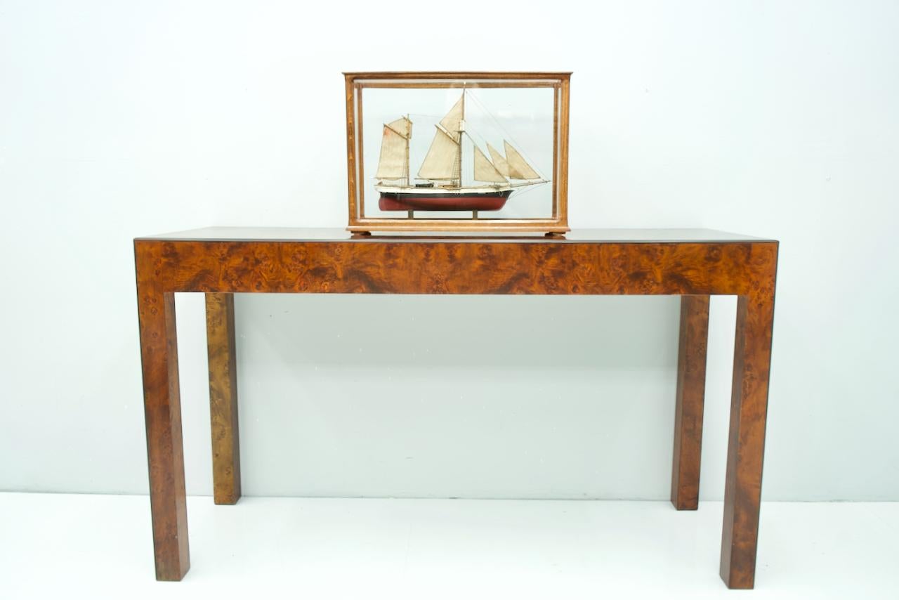 Model Ship in a Glass Case with Teak Frame, France 1960s 'A' 2