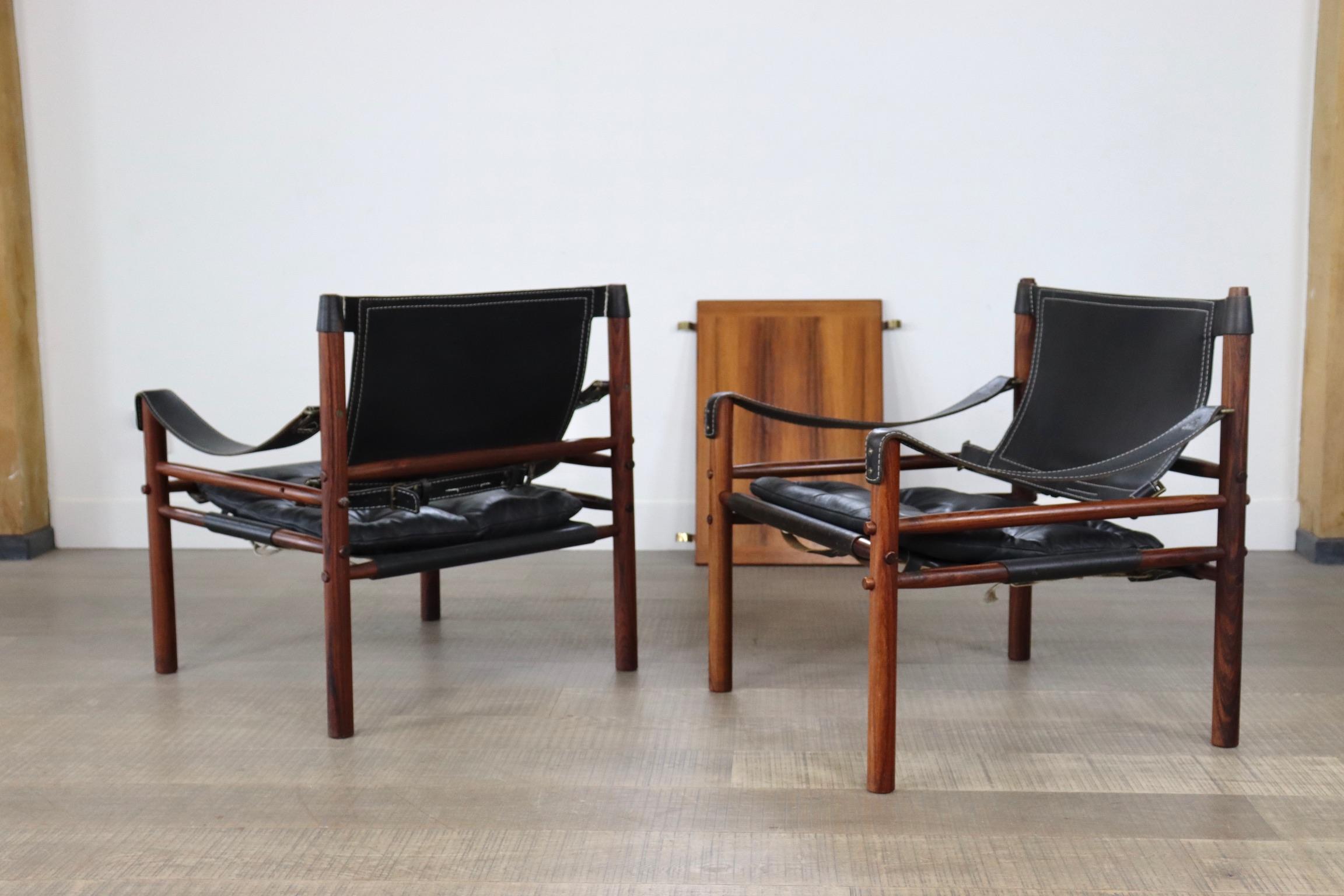 Model Sirocco Easy Chairs with Side Table by Arne Norell for Arne Norell AB, 196 7