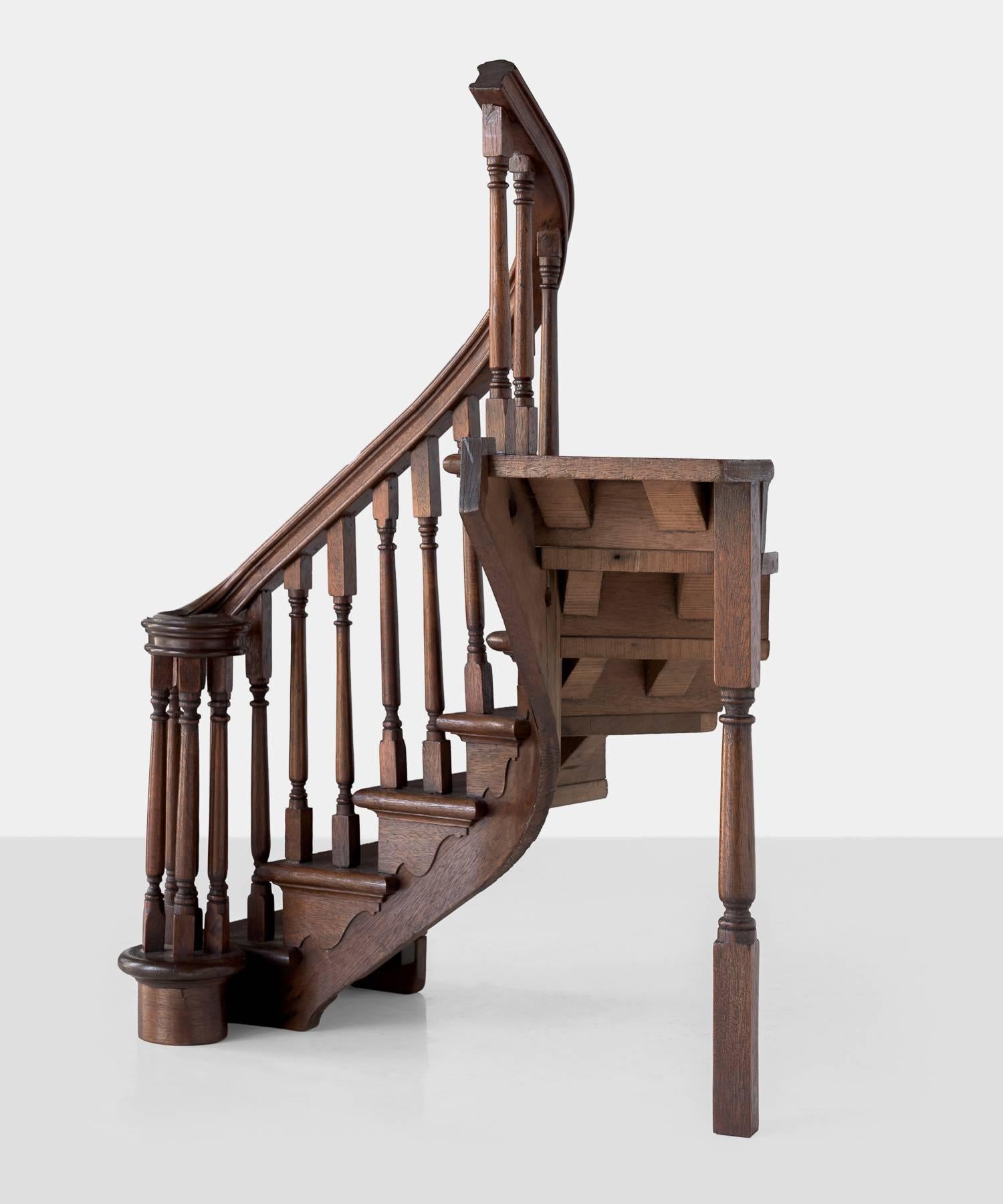 Hand-Carved Model Staircase, circa 1900