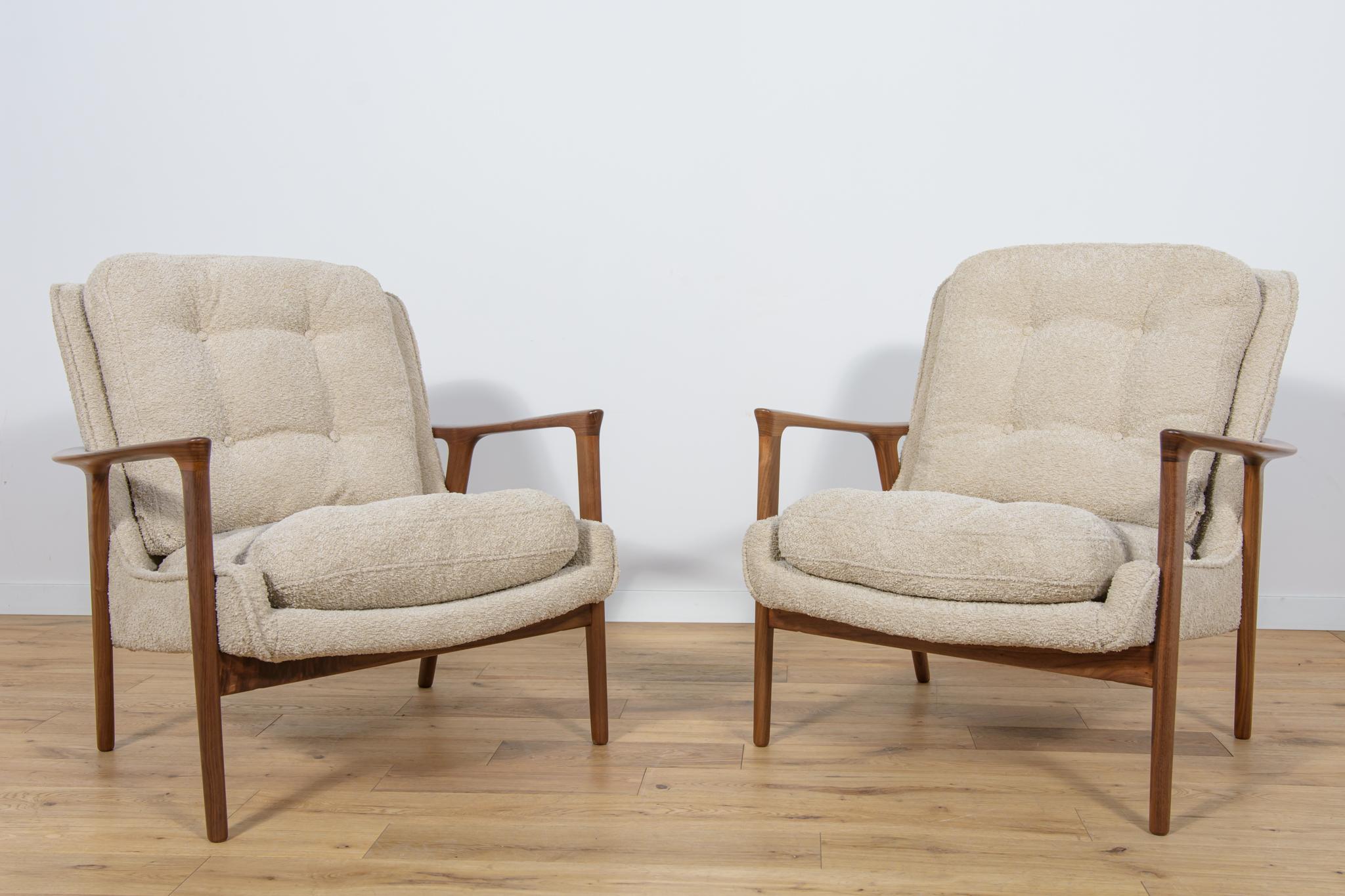 Swedish Model Tulip Armchairs by Inge Andersson for Bröderna Andersson, 1960s, Set of 2 For Sale