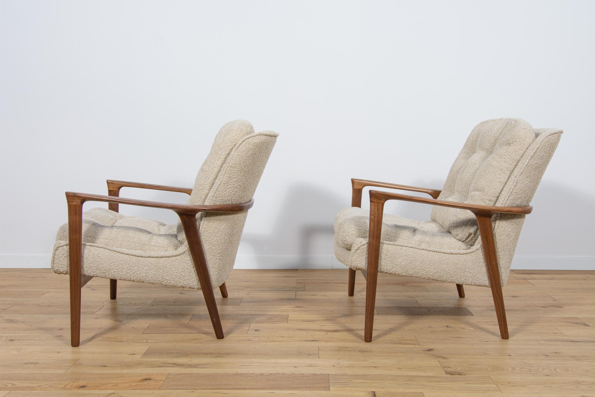 Fabric Model Tulip Armchairs by Inge Andersson for Bröderna Andersson, 1960s, Set of 2 For Sale
