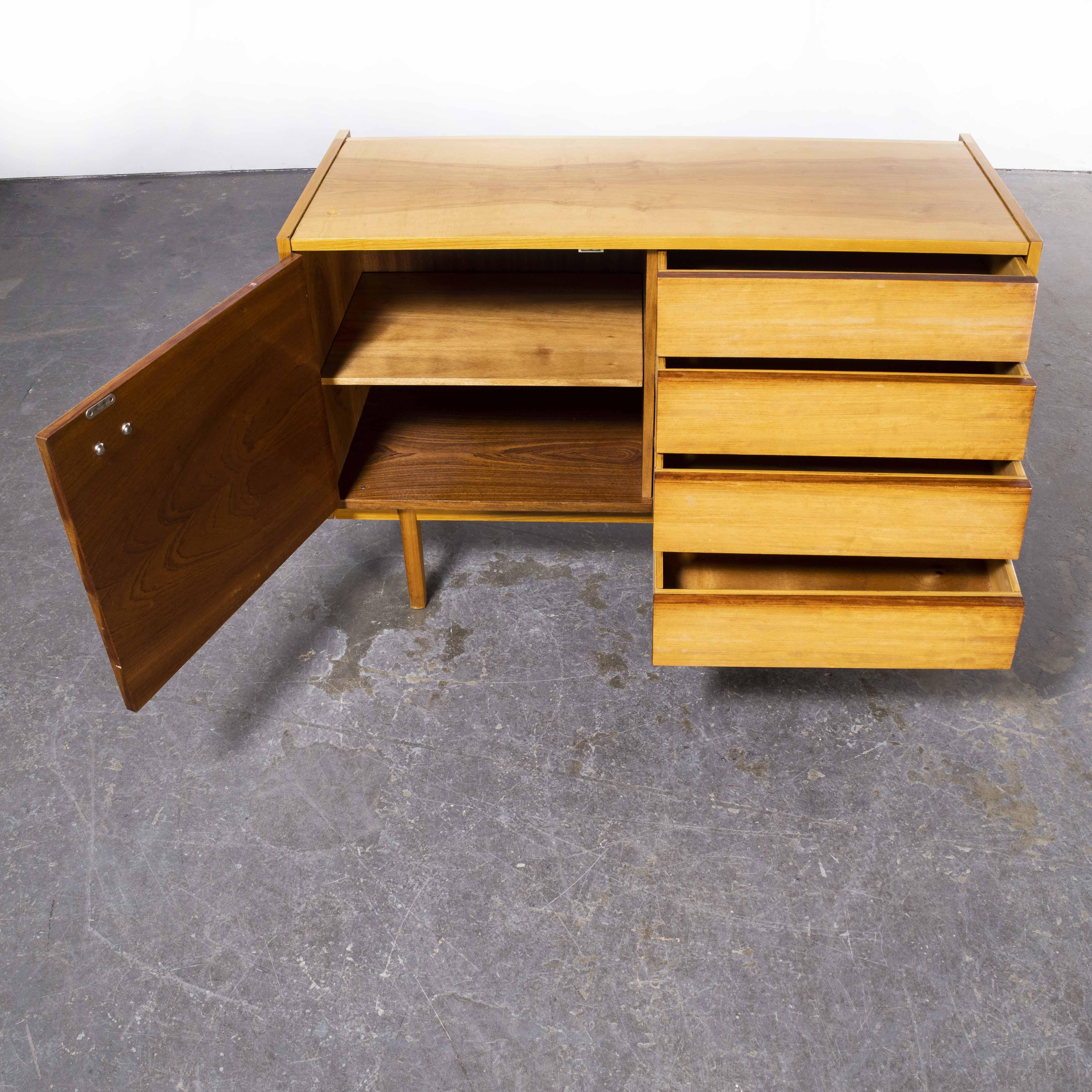 Model U-458, 1950's Four Drawer Oak Cabinet by Jiri Jiroutek for Interieur Praha For Sale 5