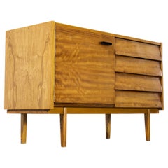 Vintage Model U-458, 1950's Four Drawer Oak Cabinet by Jiri Jiroutek for Interieur Praha