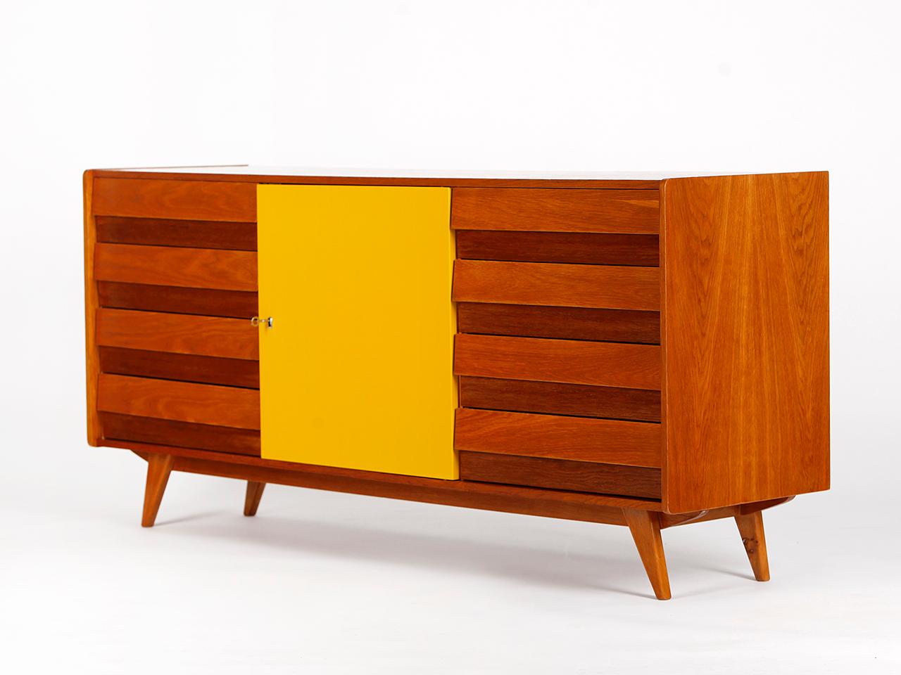 This model U-460 sideboard was designed by Jiri Jiroutek for Interior Praha in former Czechoslovakia. Produced in the 1960s. Completely restored and repainted. Excellent condition. Delivery time 3-4 weeks.