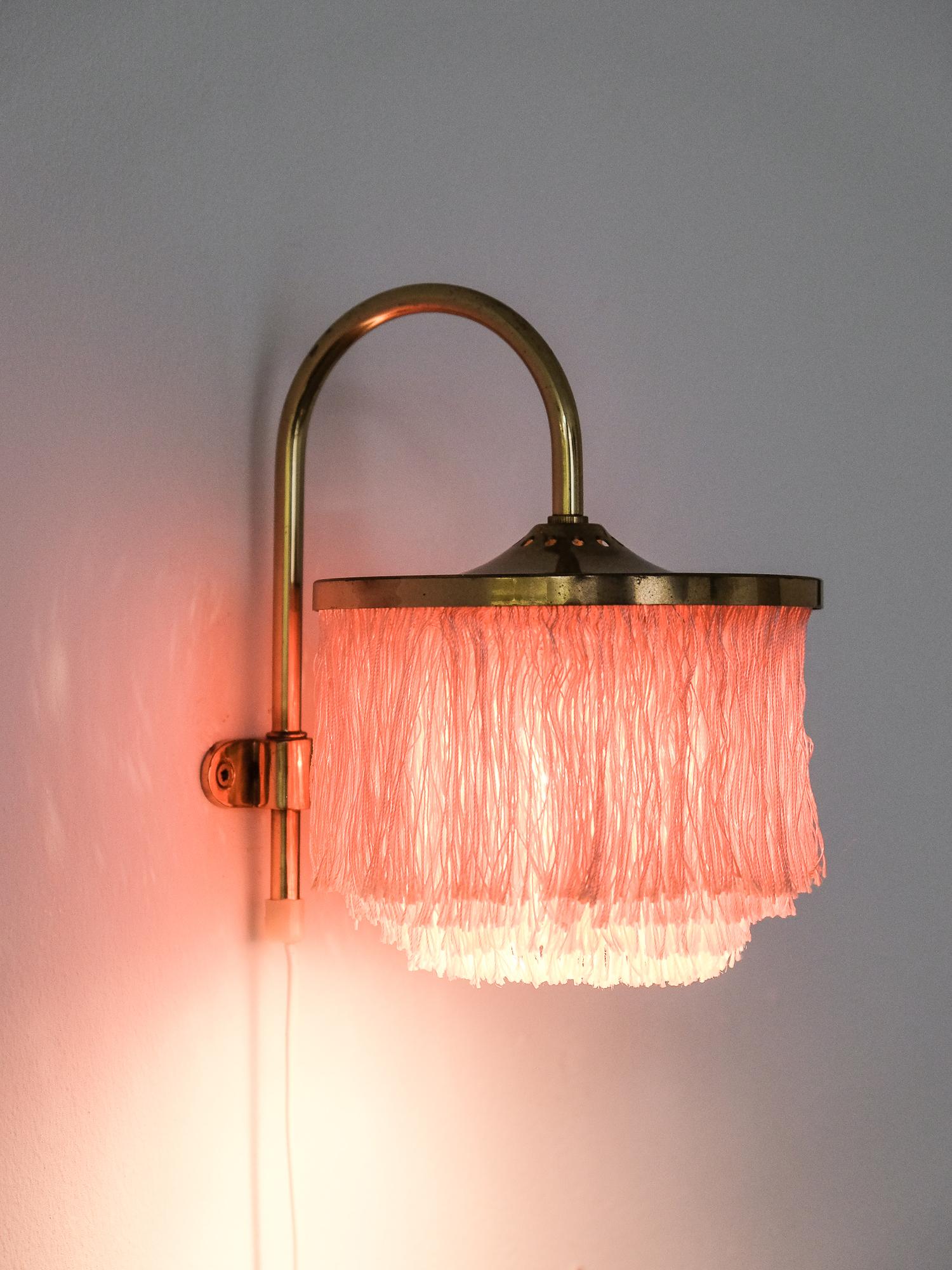 Model V271 Pink Fringe Wall Light by Hans-Agne Jakobsson, 1960s 1