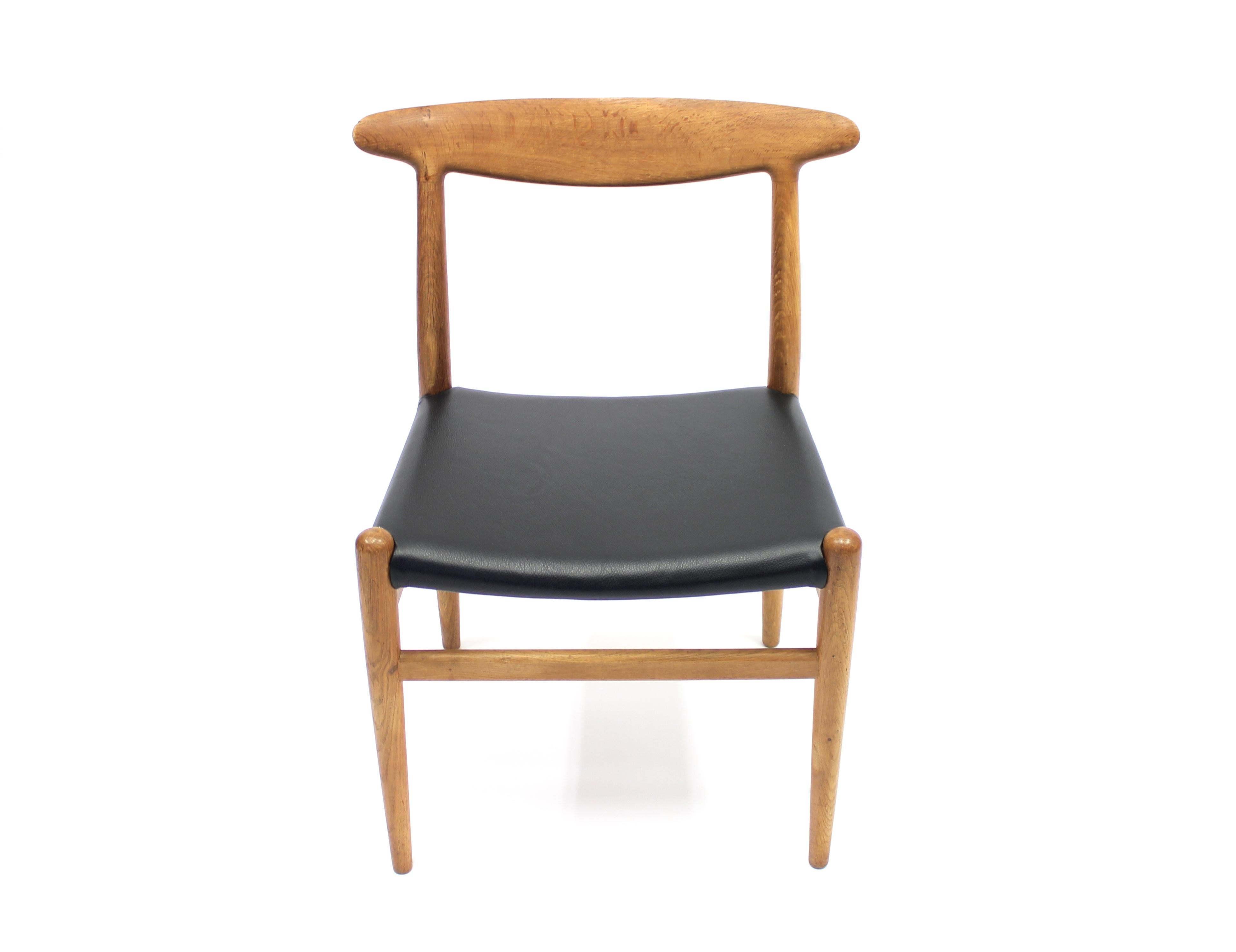 Leather Model W2 Chair by Hans J. Wegner for C.M. Madsen, 1960s