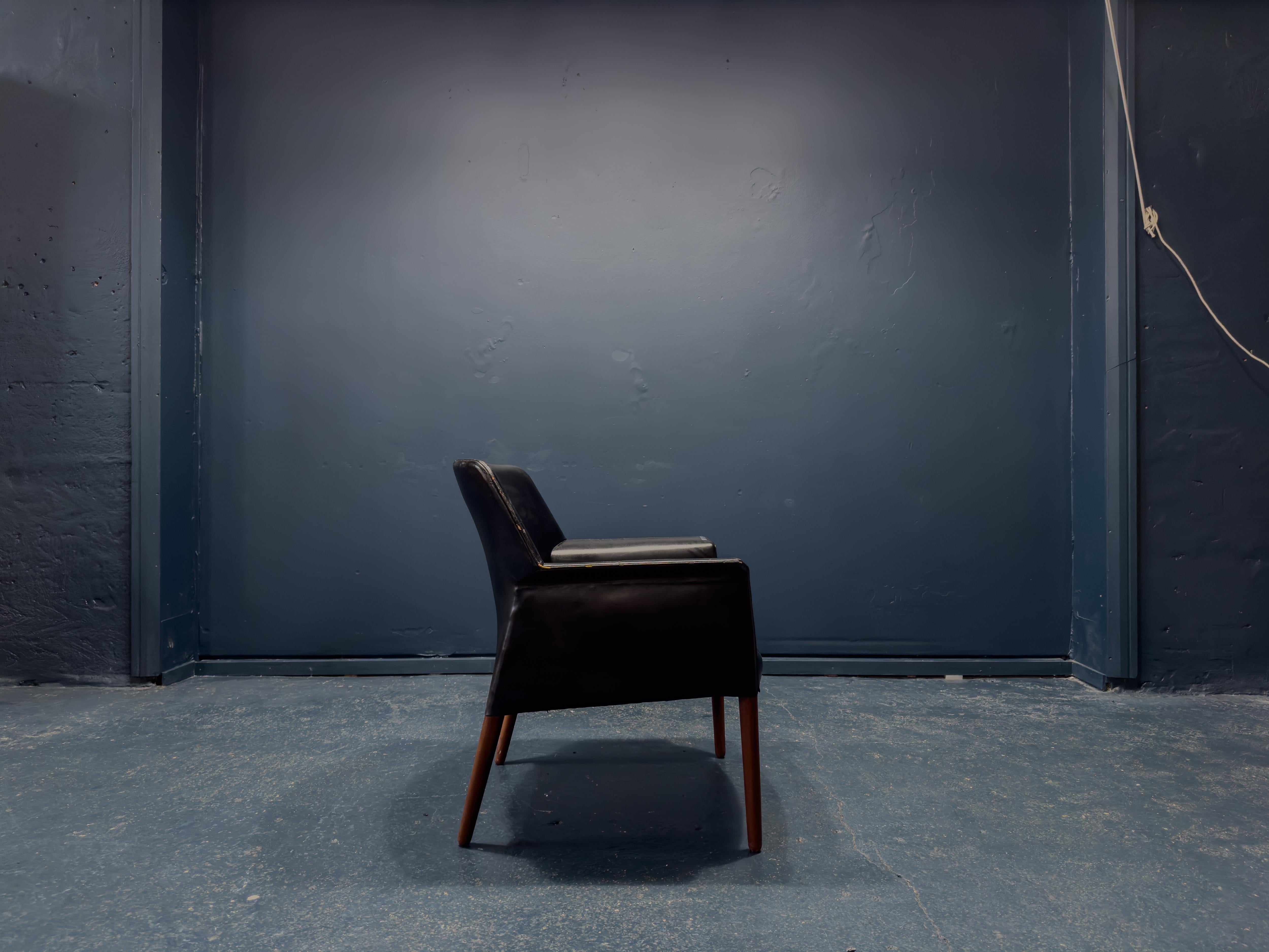 Danois Modèle WB3838 Fauteuil en cuir en vente