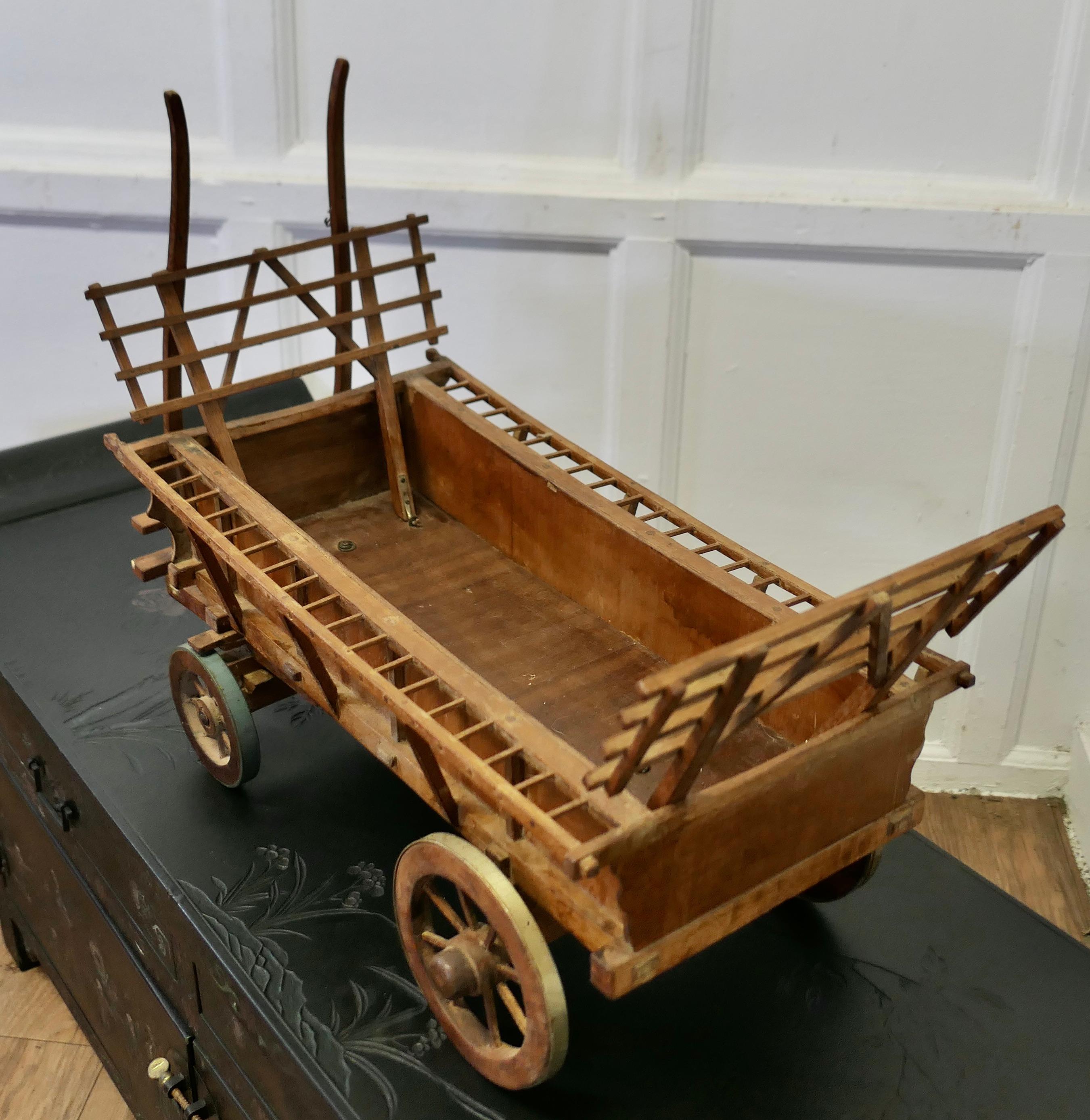 Mid-20th Century Model Wooden Horse Drawn Hay Cart    For Sale