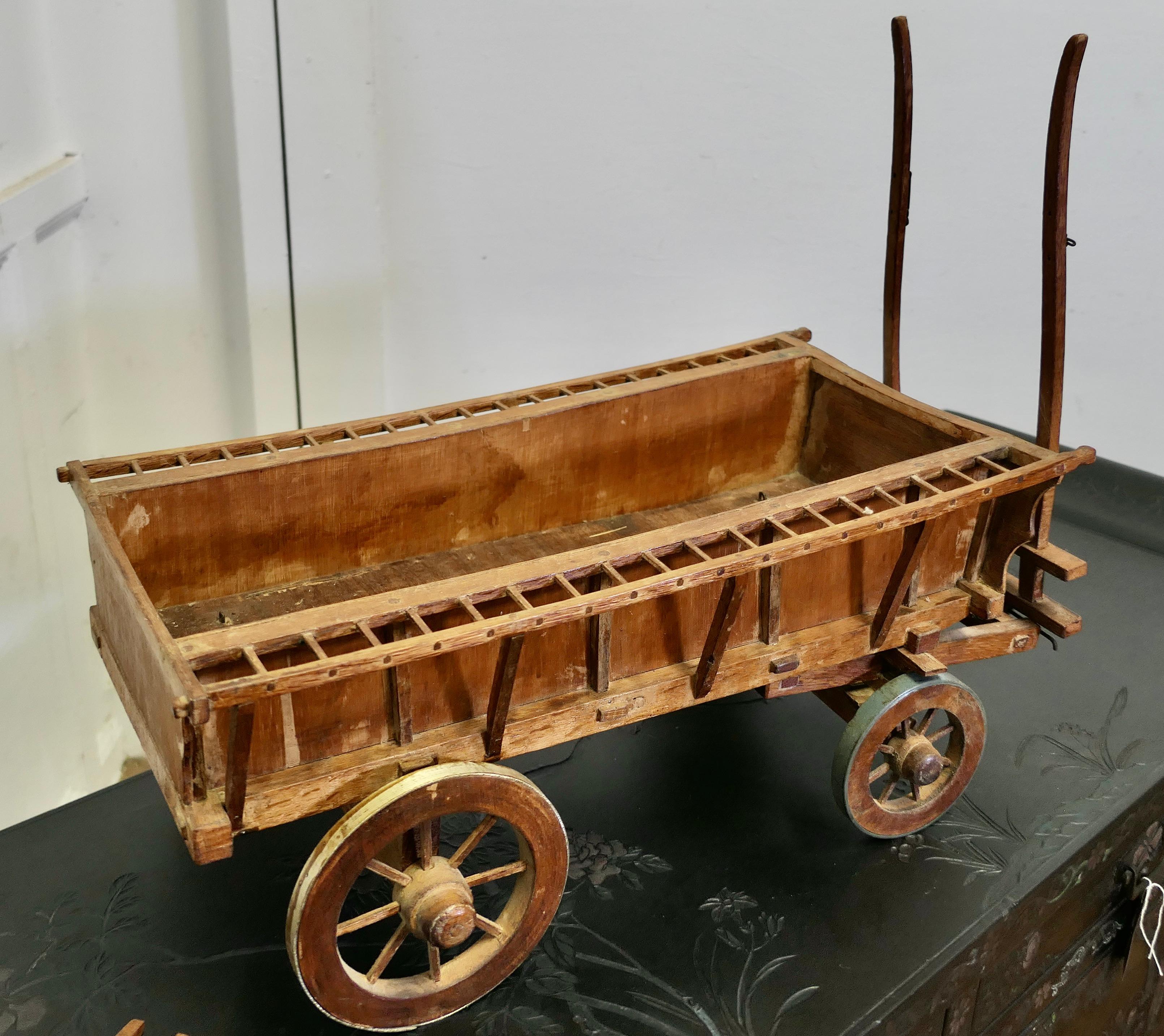 Model Wooden Horse Drawn Hay Cart For Sale 1