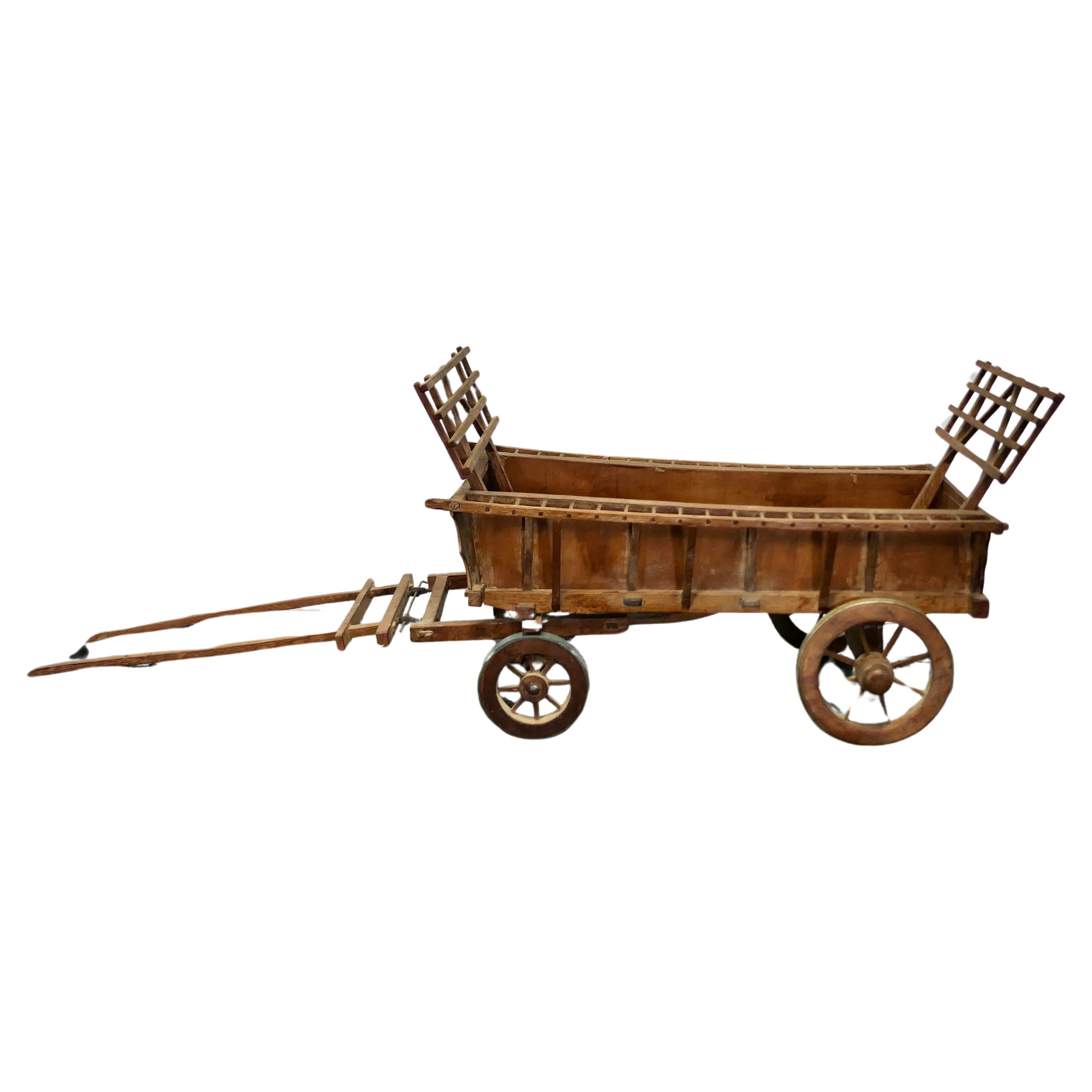 Model Wooden Horse Drawn Hay Cart    For Sale