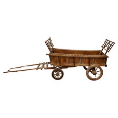 Used Model Wooden Horse Drawn Hay Cart   