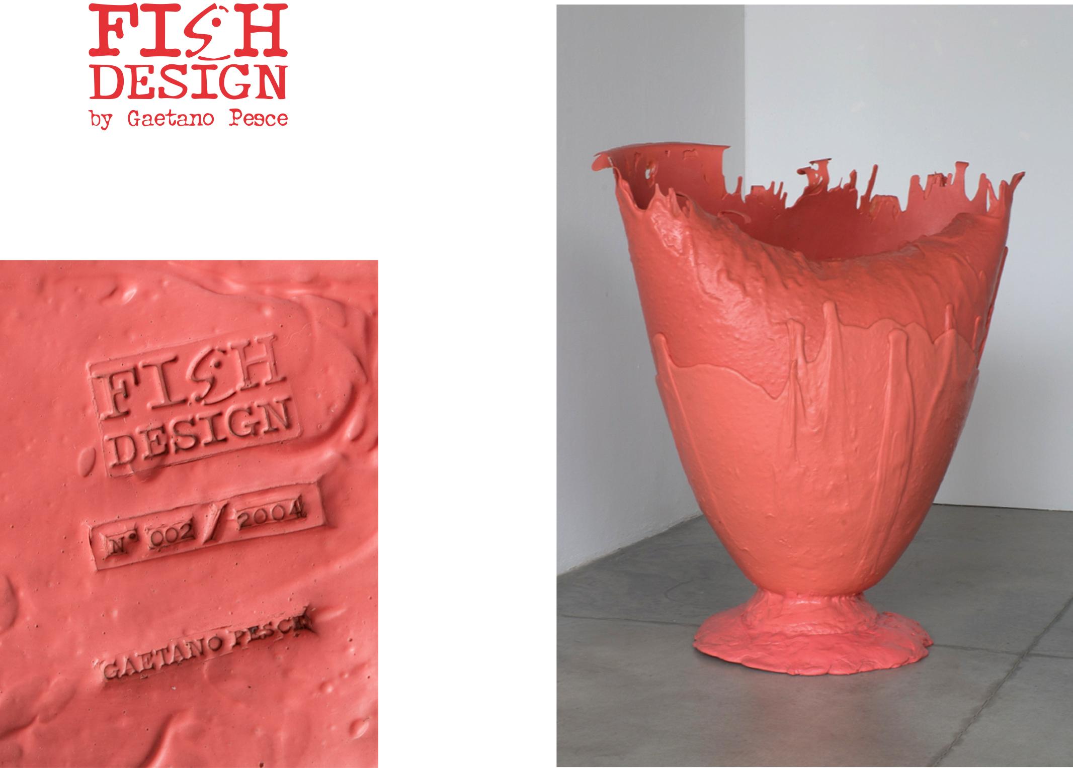 Model XXXL N. 002/2004 Vase by Gaetano Pesce, 2004, Salmon, Limited Edition In Good Condition For Sale In barasso, IT