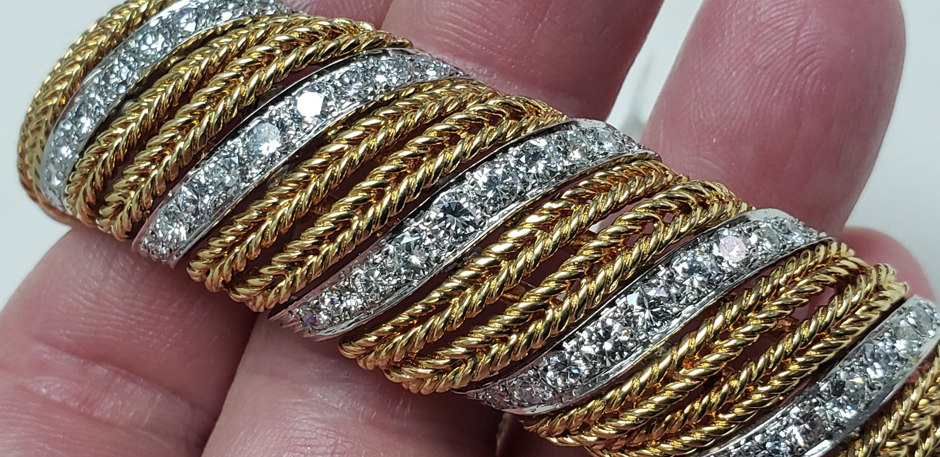 Round Cut MODELE STERLE Paris 18K gold and Diamond bracelet 7.25