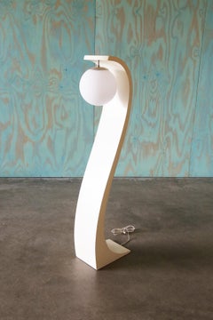 Modeline Cobra Serpentine Curved Floor Lamp Antique White Patina