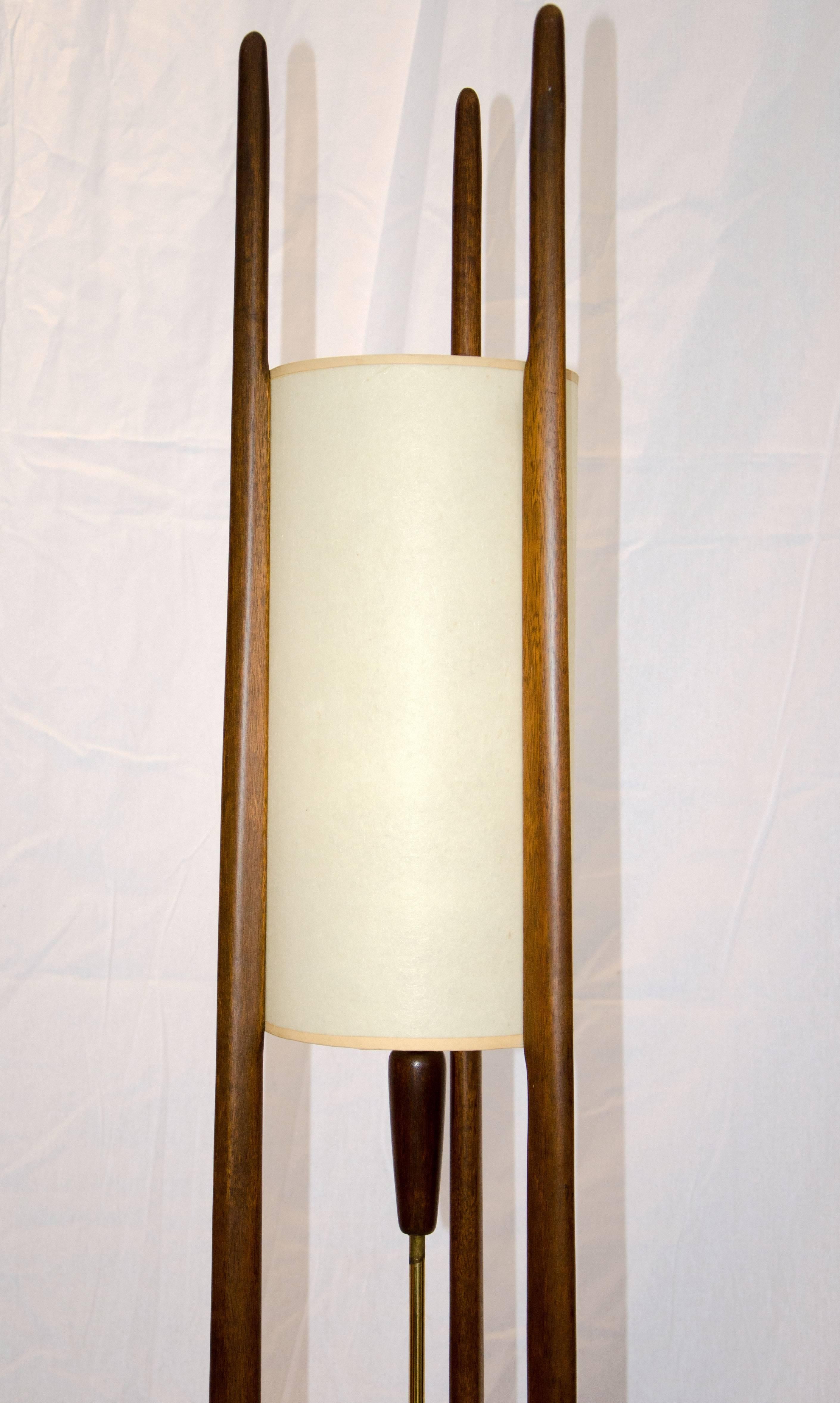 Modeline Danish Style Walnut Floor Lamp In Good Condition In Crockett, CA
