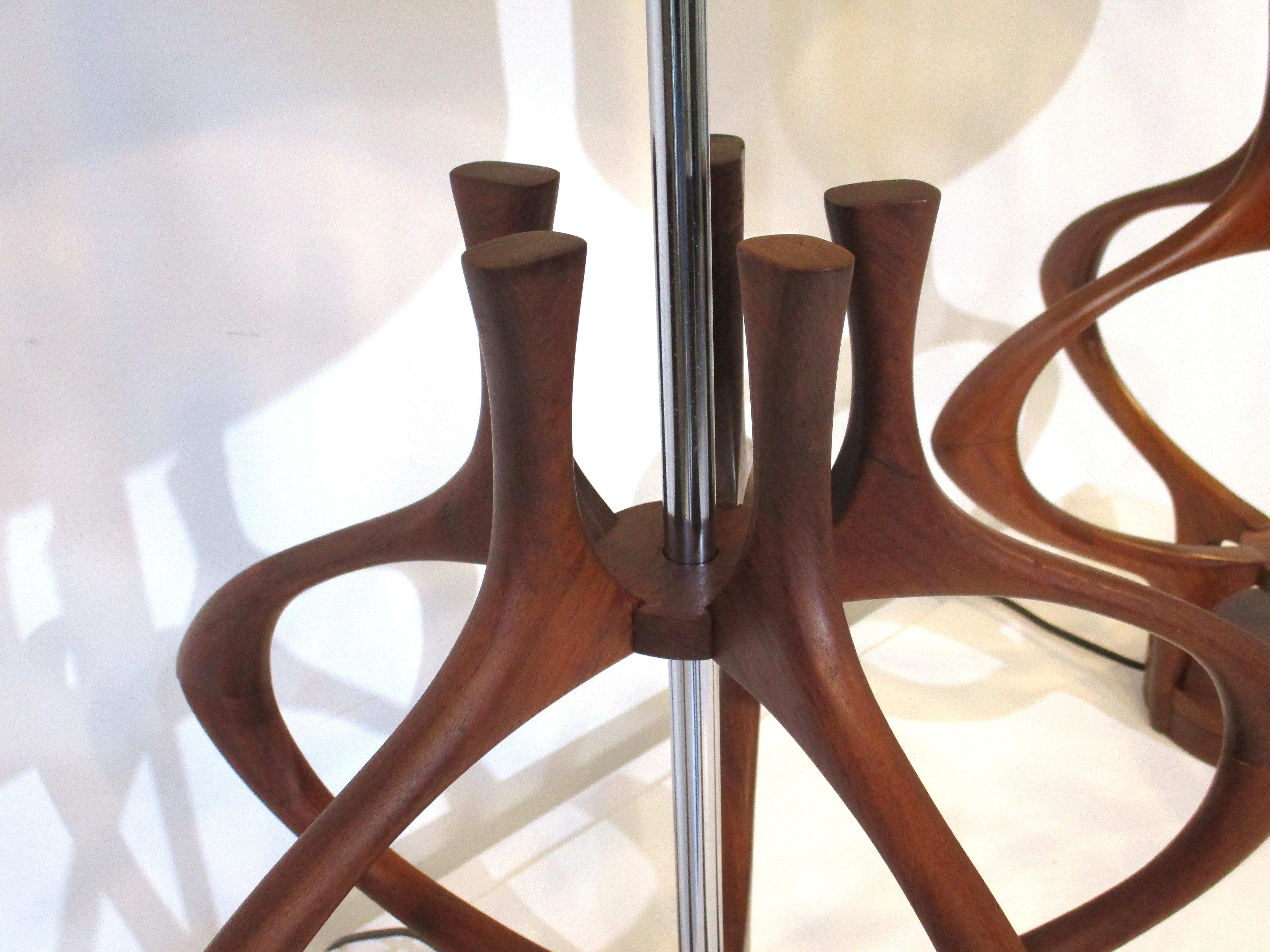 20th Century Modeline Danish Styled Walnut Table Lamps