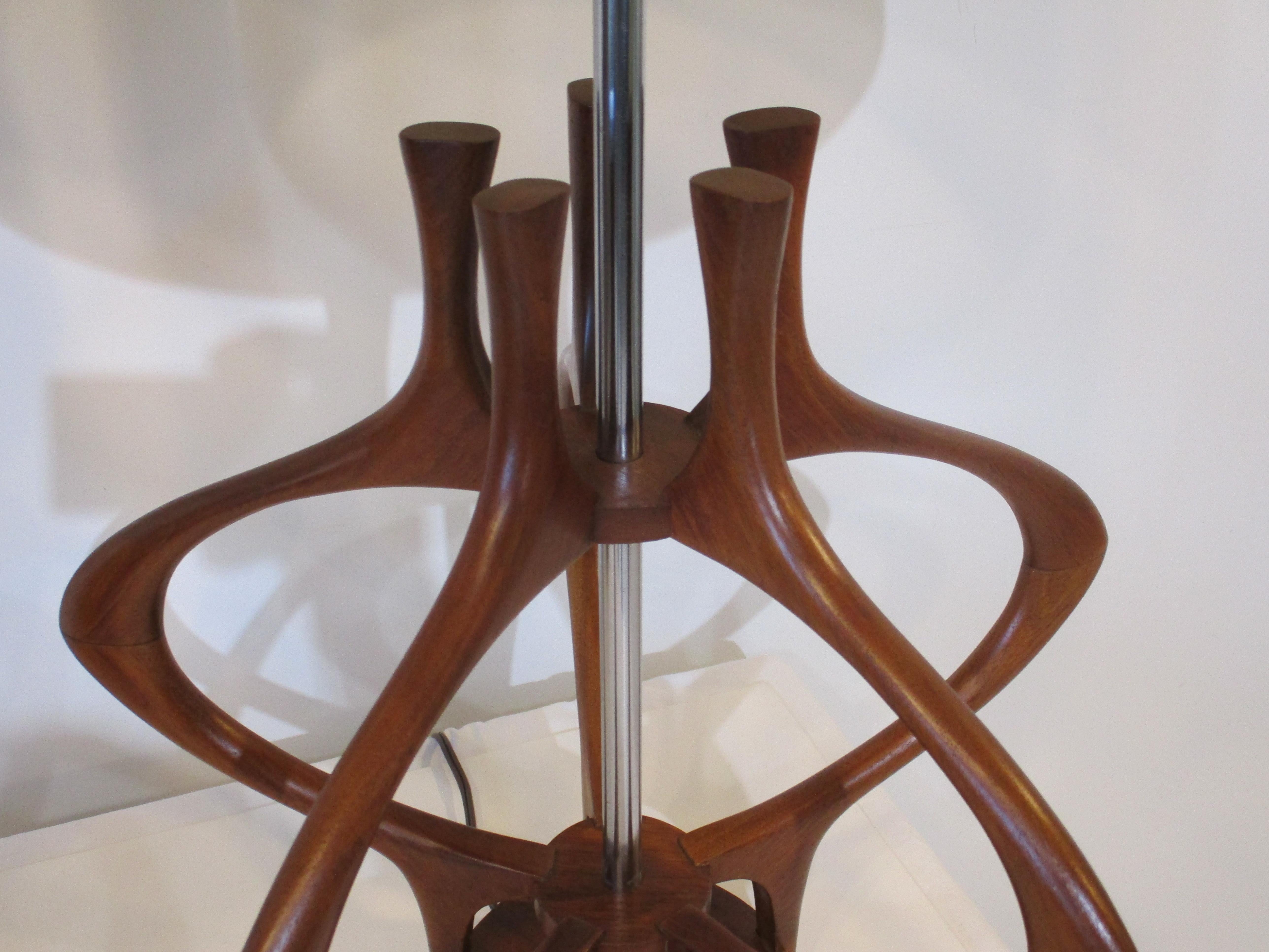 Modeline Danish Styled Walnut Table Lamps 1