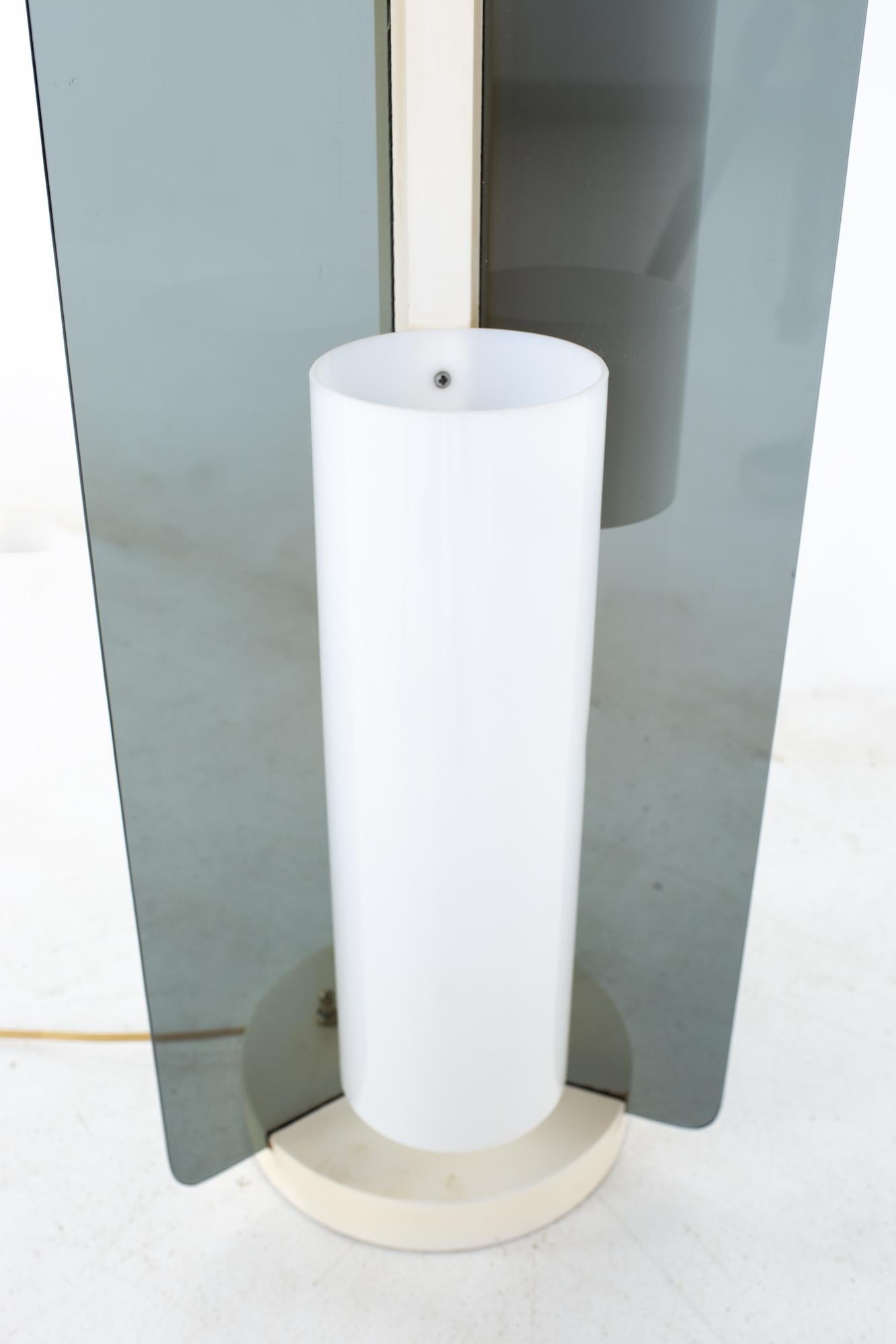 Late 20th Century Modeline Mid Century Smoked Lucite Floor Lamp For Sale