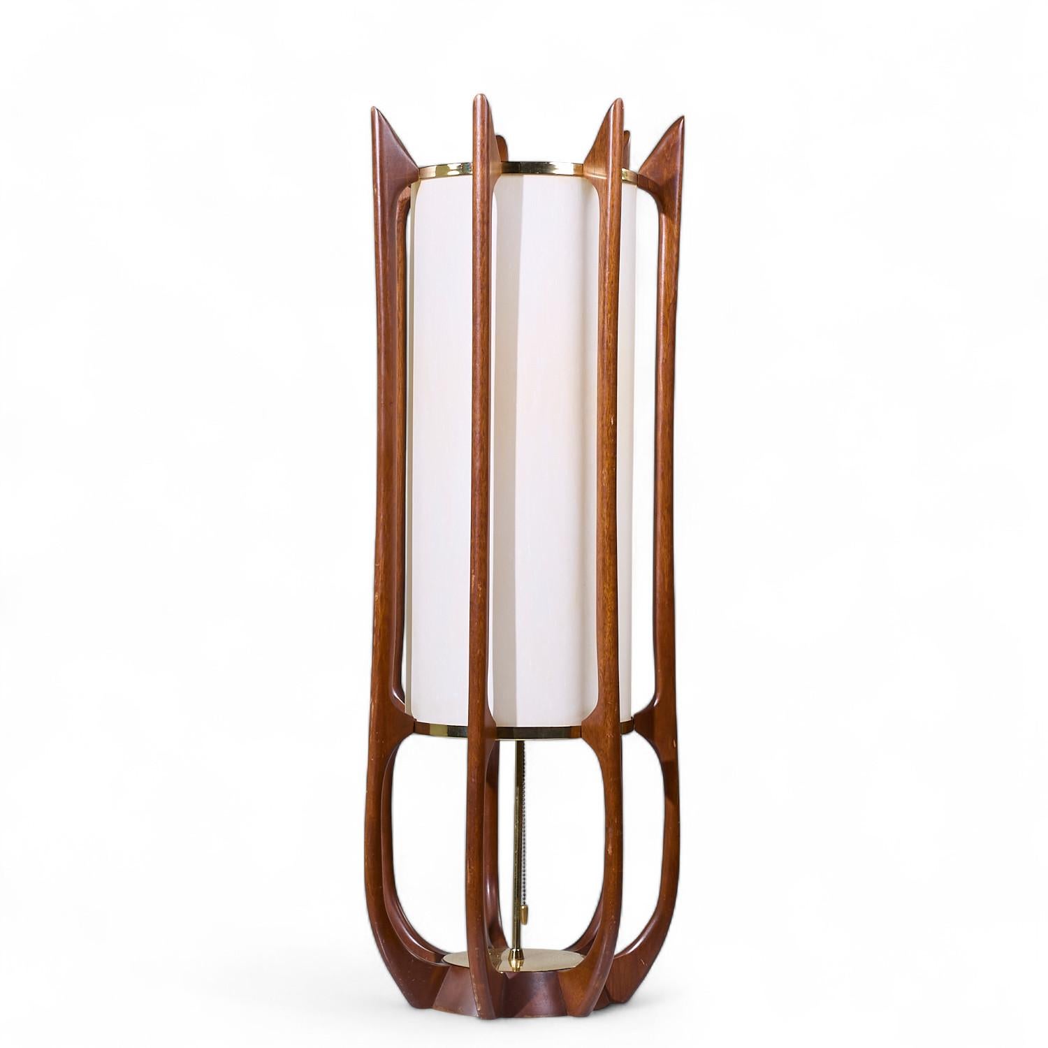 Modeline Model 635 Mid Century Sculptured Walnut and Brass Table Lamp

This lamp measures: 14 wide x 14 deep x 38.75 inches high

ABOUT PHOTOS: We take our photos in a controlled lighting studio to show as much detail as possible. We do NOT
