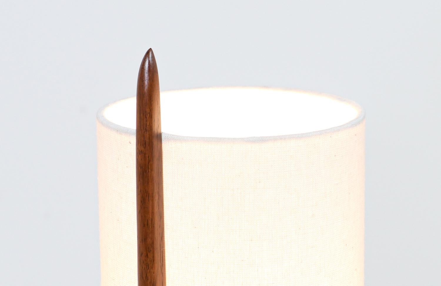 Polished Modeline of California Modern Sculpted Walnut Table Lamp