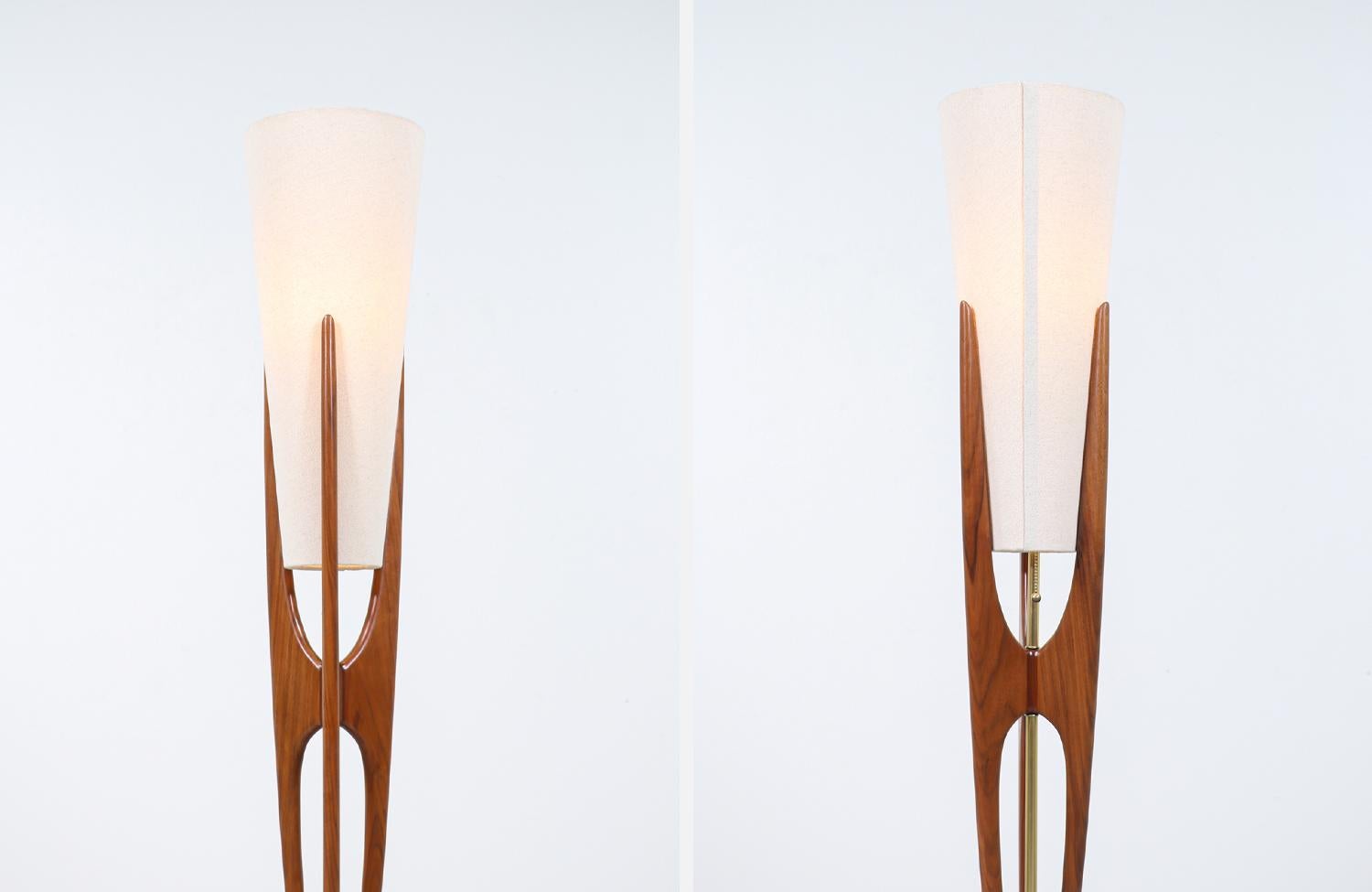 Mid-Century Modern Modeline of California Sculpted Walnut Floor Lamp