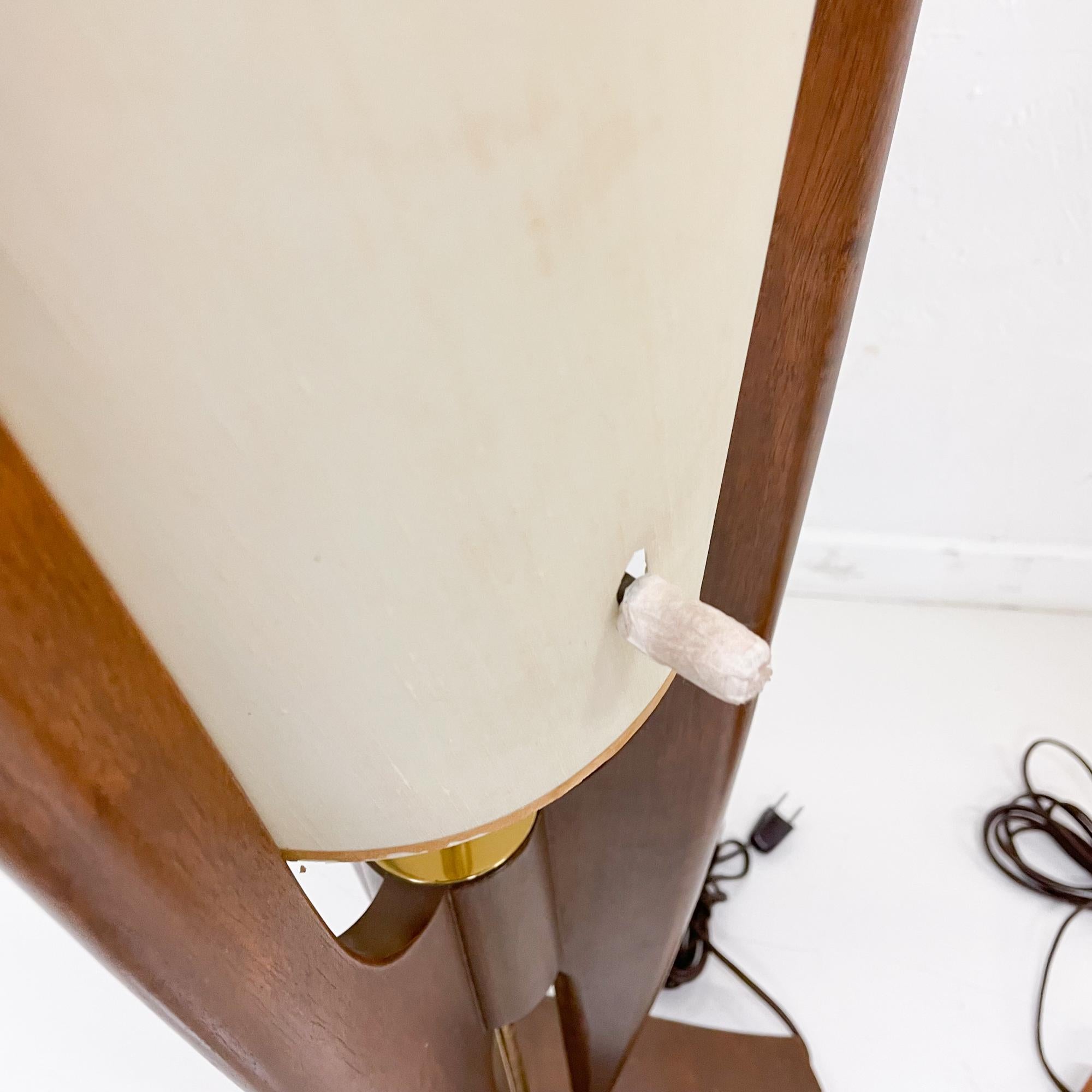 Modeline Teak Wood Floor Lamps Sculpted Design Adrian Pearsall 1960s Modern 3