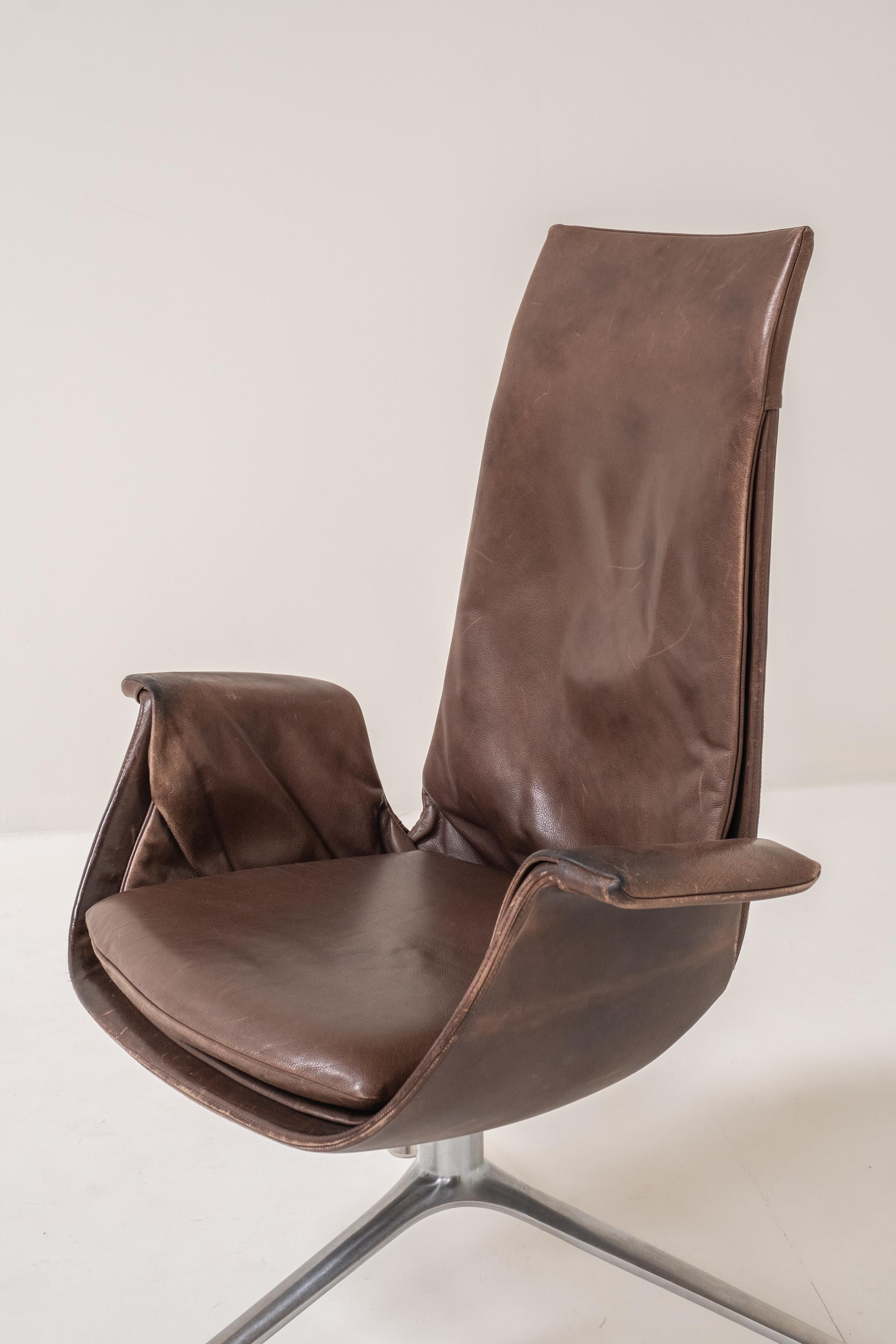 Pelle Sedia a tulipano Modell 6726 di Preben Fabricius & Jorgen Kastholm per Walter Knoll 1 in vendita