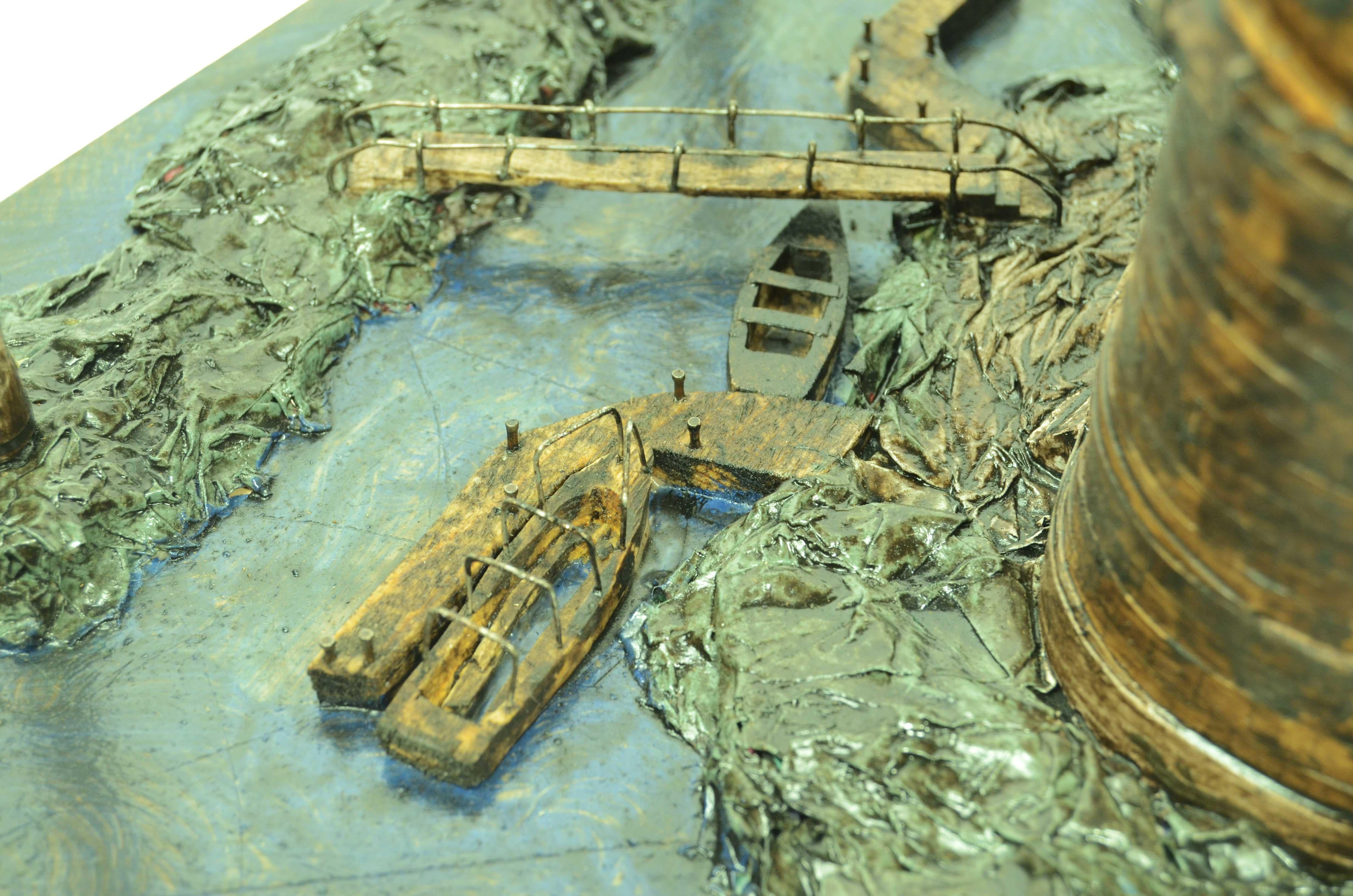 Modellino di faro realizzato negli anni Cinquanta in cartapesta, gesso e legno For Sale 8