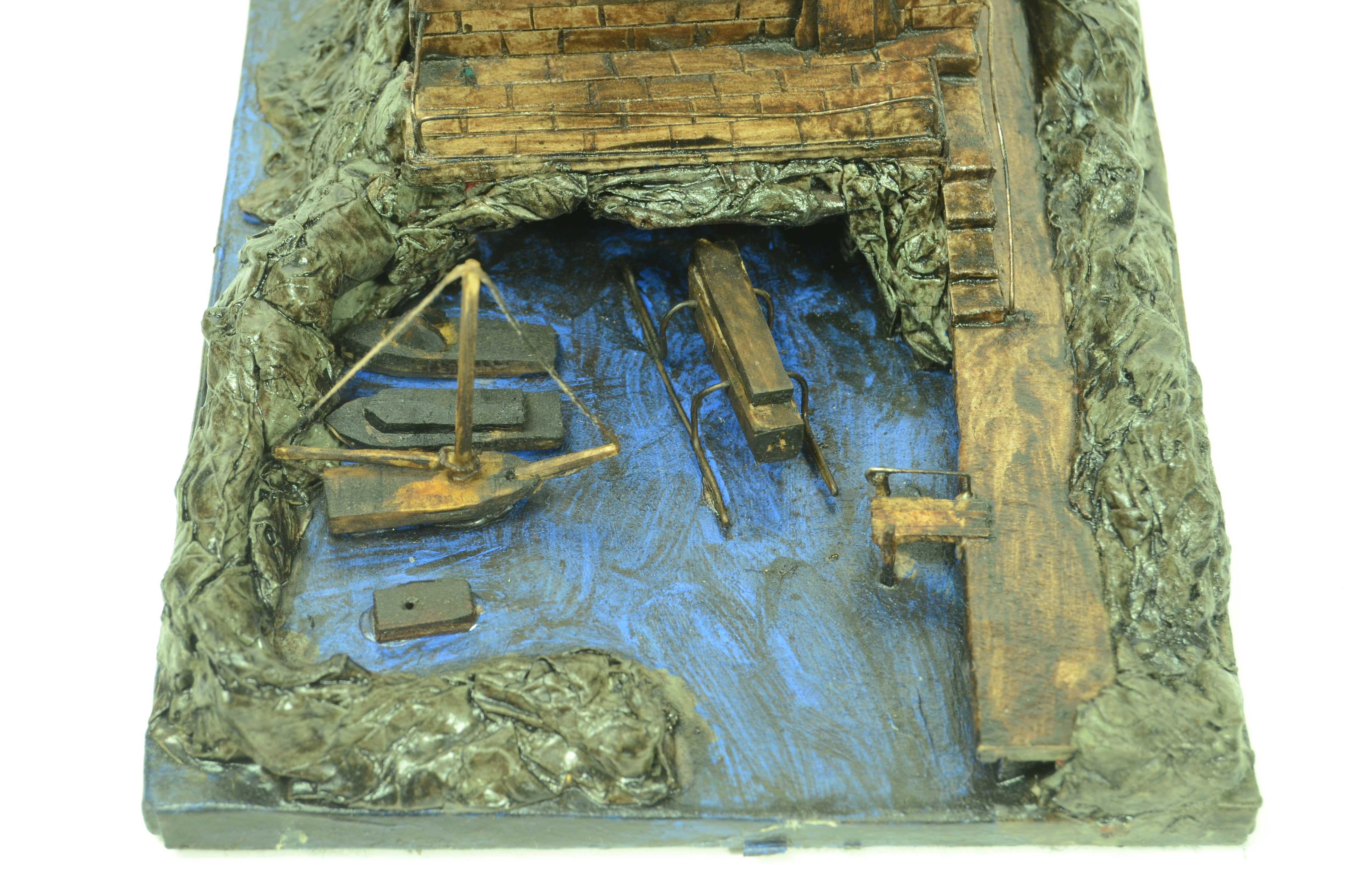 Faro-Modell, hergestellt in den fünfziger Jahren in Gipskarton und Holz im Angebot 4