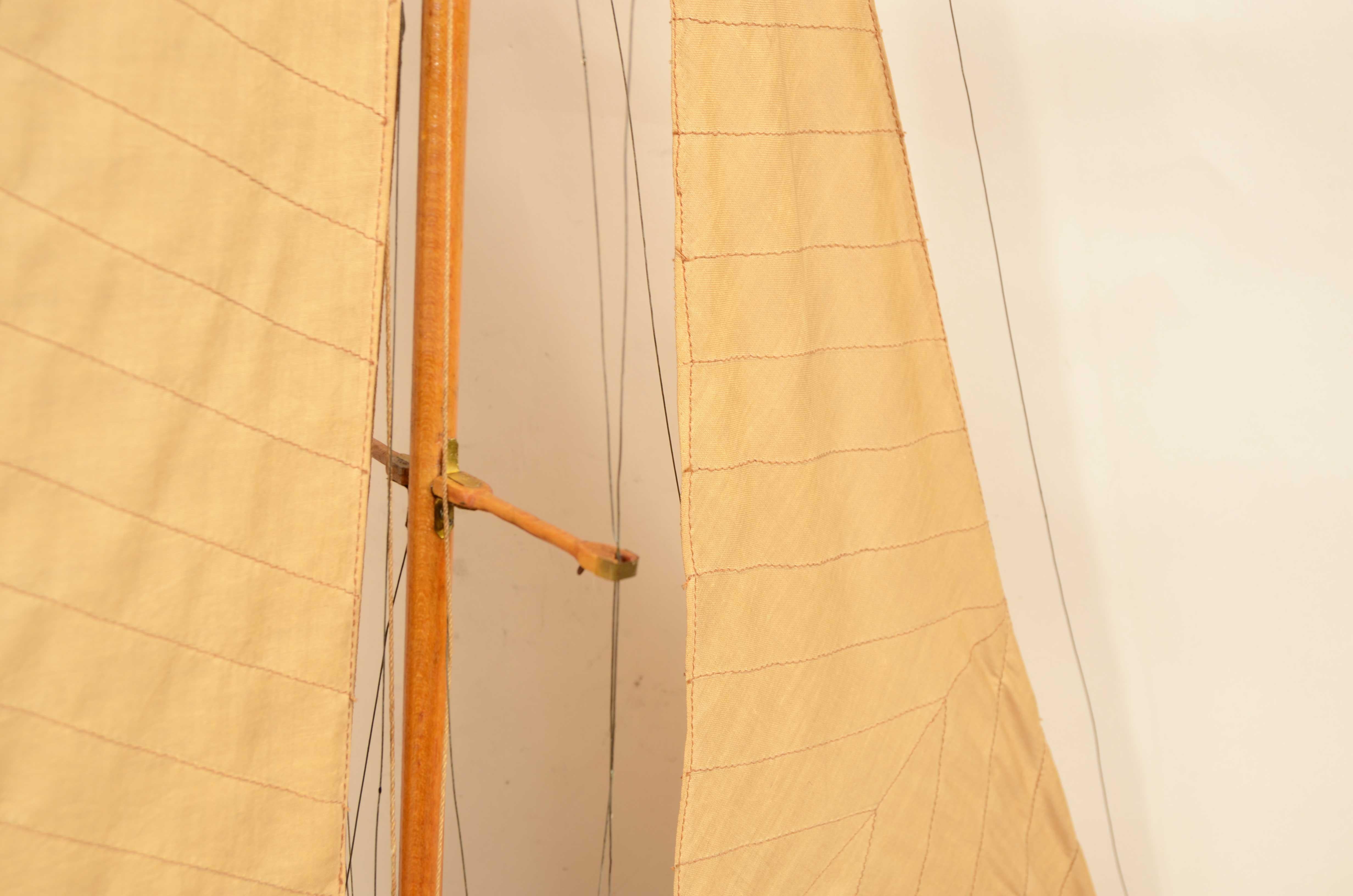 English scale model of recreational sloop with mainsail mast and jib  1930 For Sale 10
