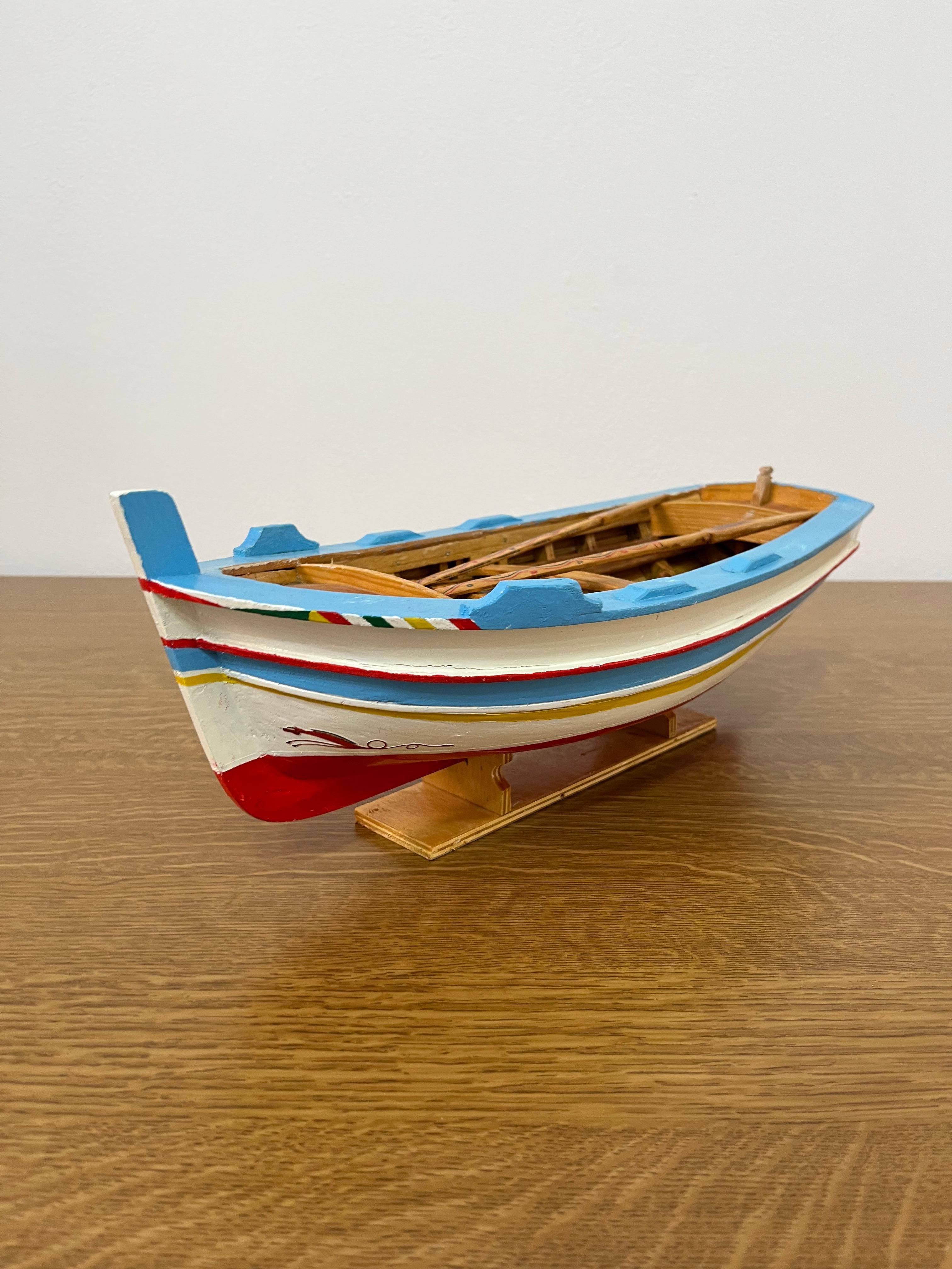 Miniature model of a Sicilian fishing boat, called a 