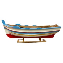 Miniature Model of Sicilian Fishing Boat, Handmade, 1980s