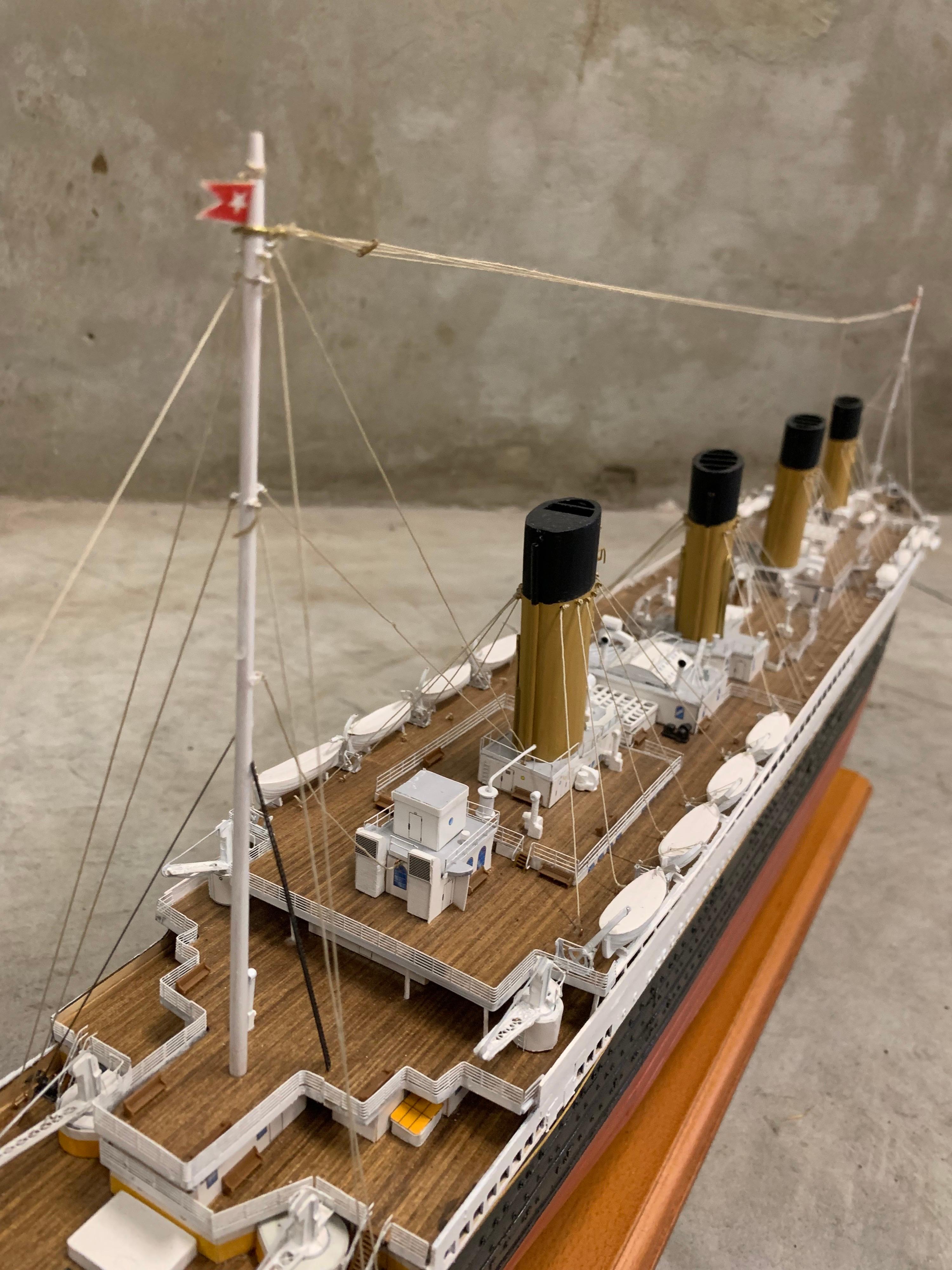 Contemporary Modelship of the R.M.S. Titanic, Wood, Handmade