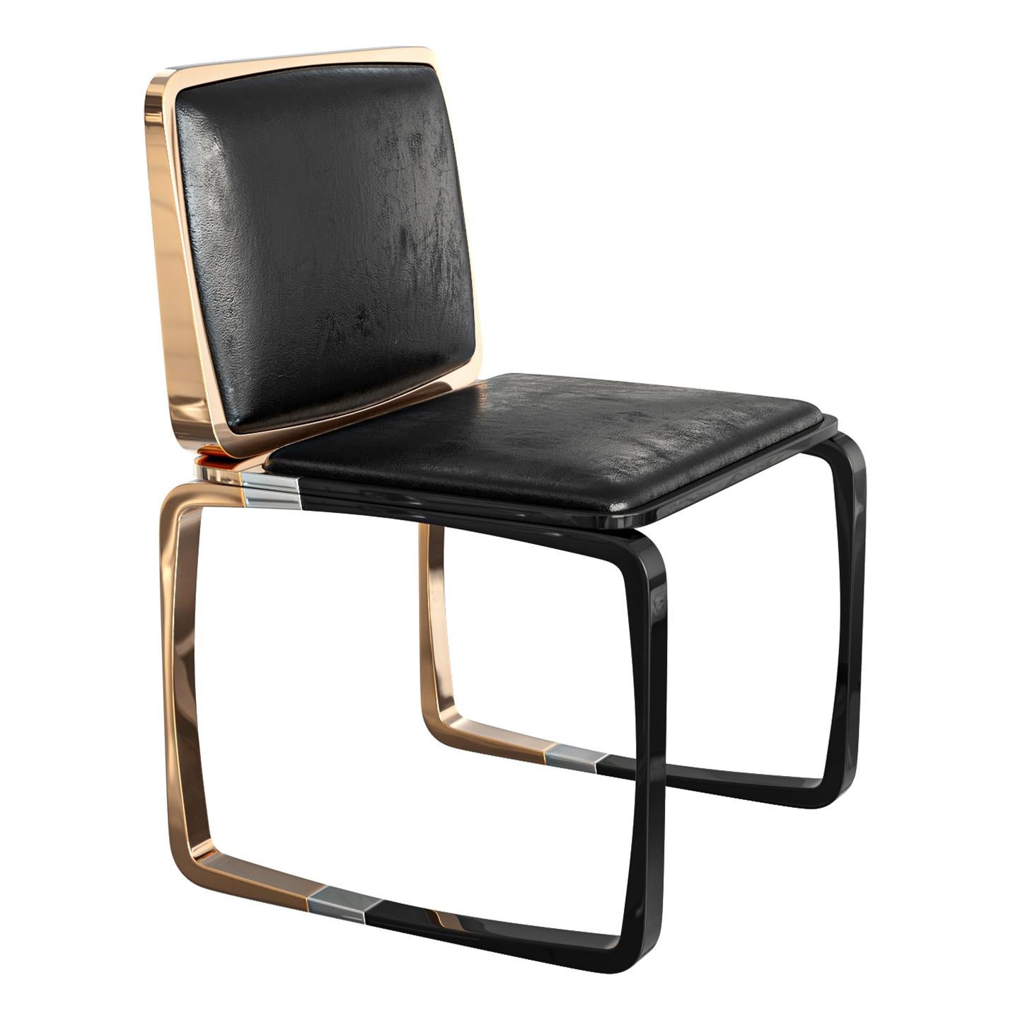 Turc Chaise Modena, ensemble de huit, en bronze et acier inoxydable, fabriquée à la main, Istanbul en vente