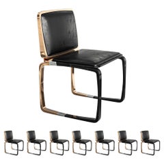 "Modena" Chair, Set of Eight, Bronze and Stainless Steel, Handmade, Istanbul