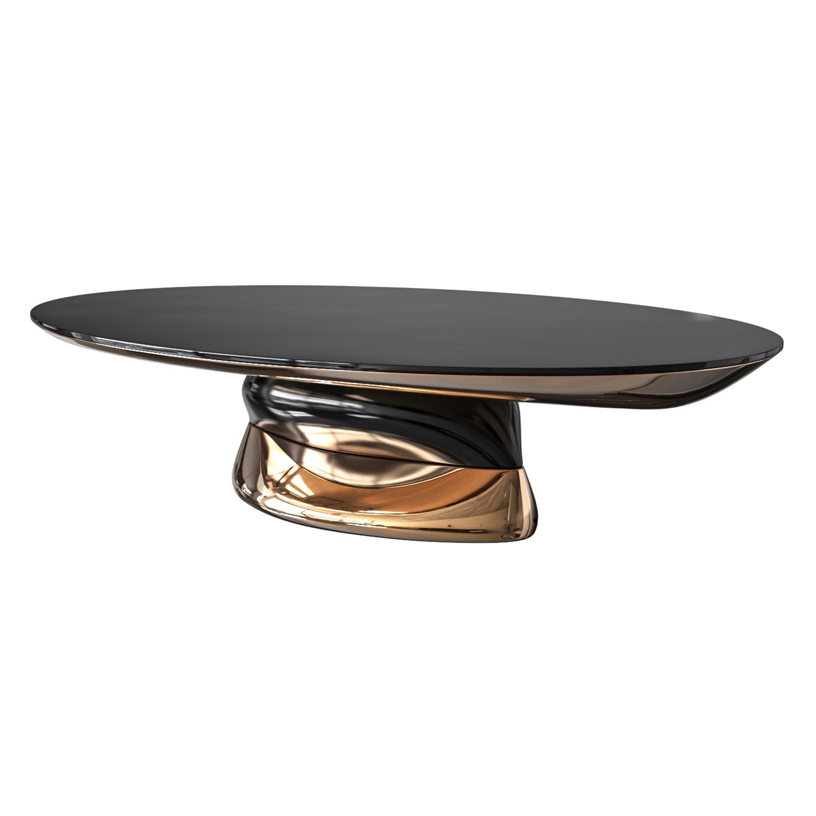 Table basse Modena en bronze et acier inoxydable, faite à la main, Istanbul en vente 4