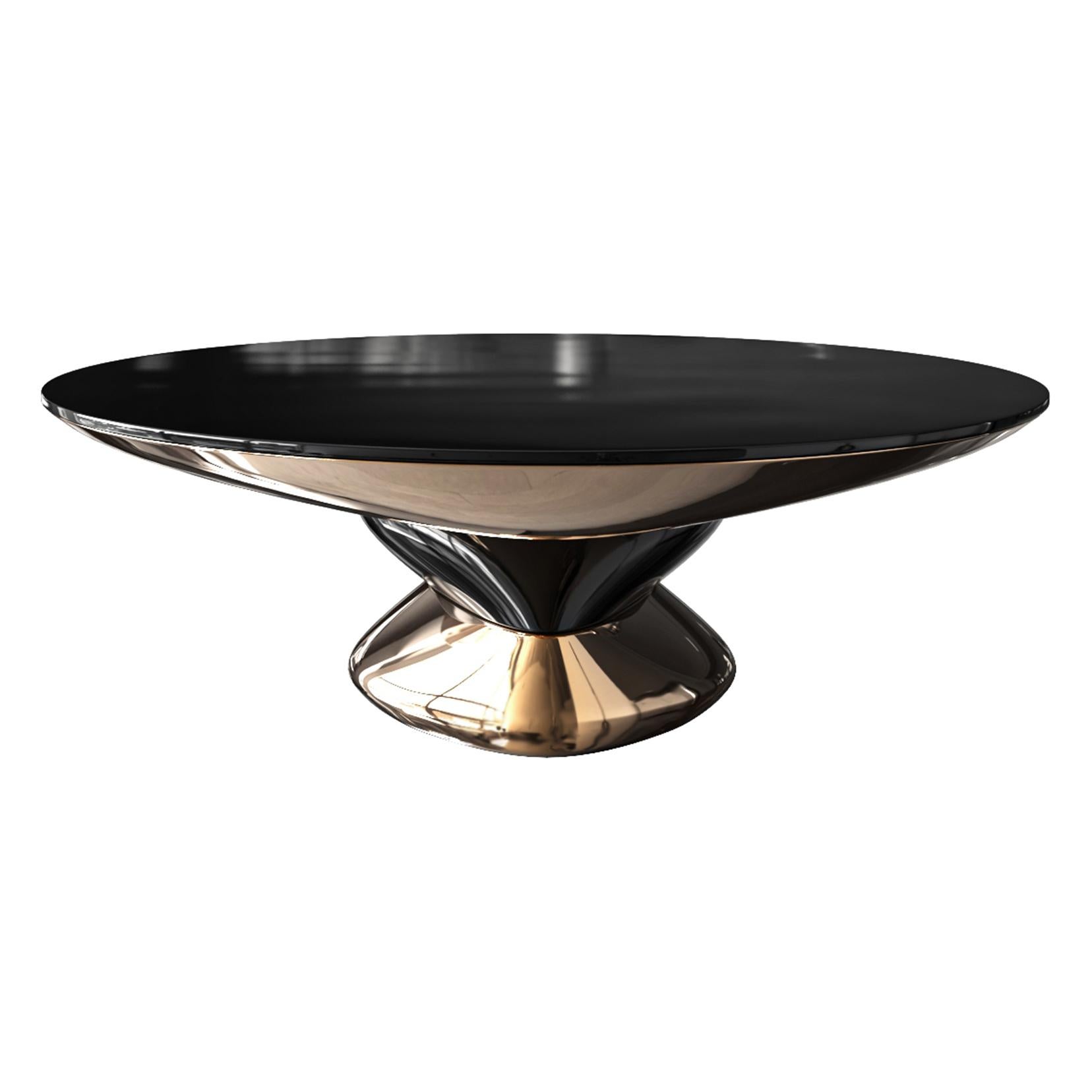 Turc Table basse Modena en bronze et acier inoxydable, faite à la main, Istanbul en vente