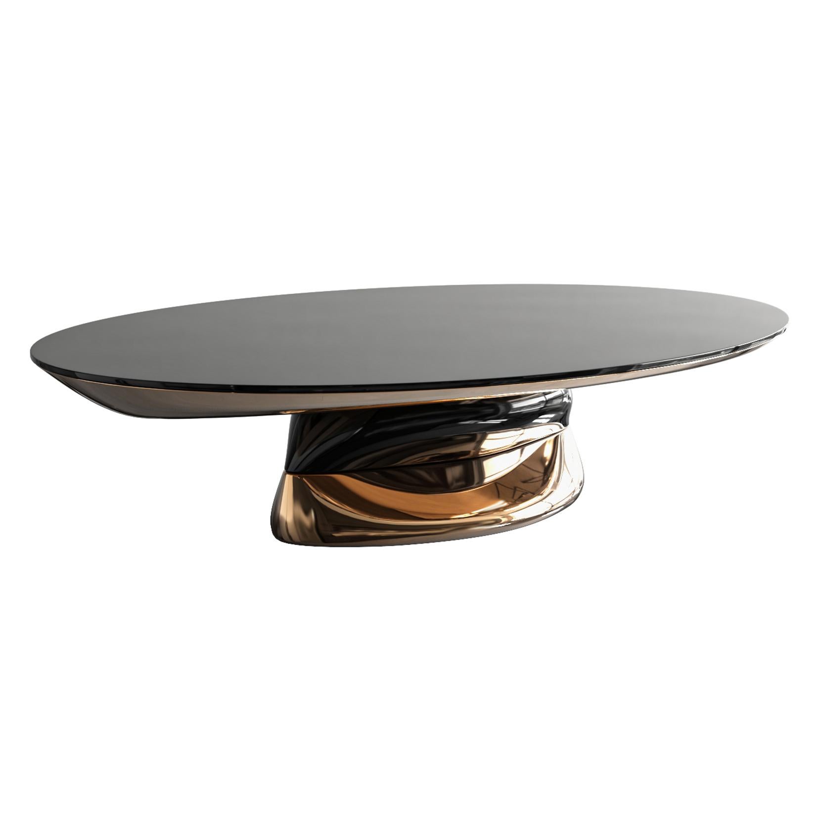 Table basse Modena en bronze et acier inoxydable, faite à la main, Istanbul en vente 1