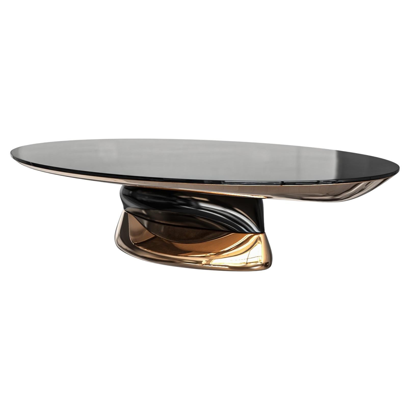 Couchtisch „Modena“ aus Bronze und Edelstahl, handgefertigt, Istanbul