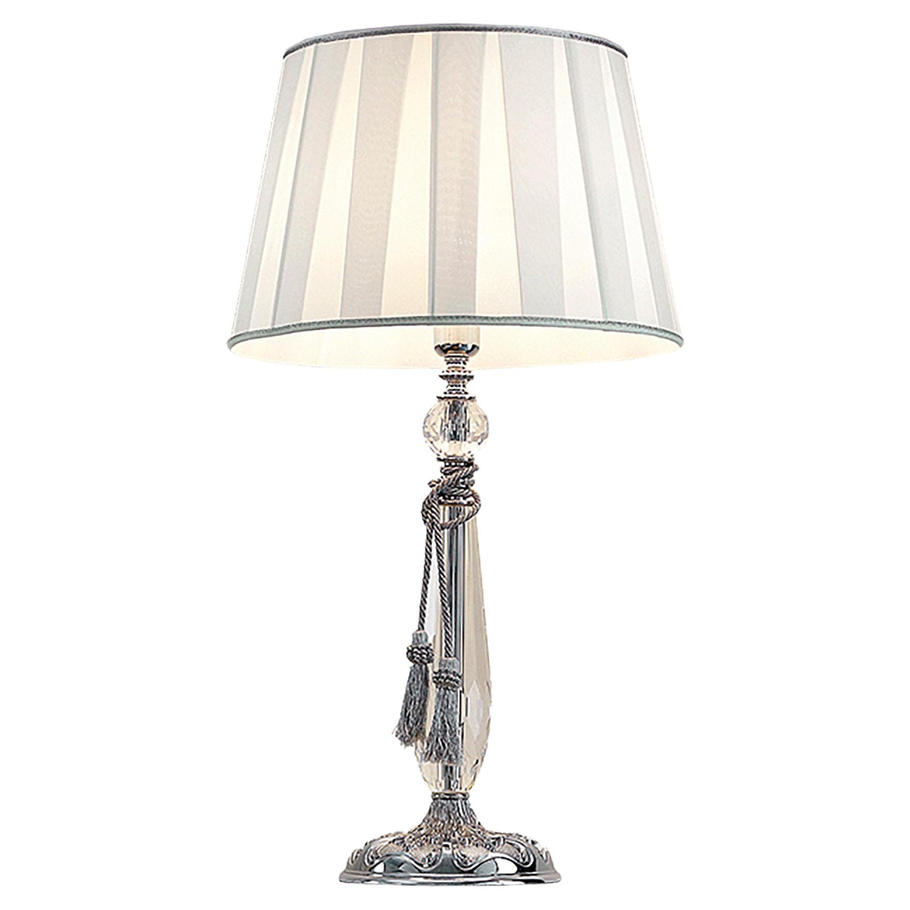 Modenese Interiors Table Lamp in Shiny Chrome Finishing and Transparent Glass For Sale