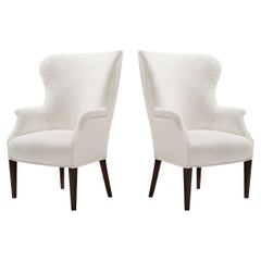 Sillas Wingback Modenistas en Bouclé, Años 50