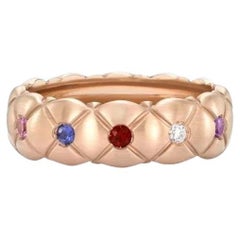 Anillo de oro de 18 quilates con zafiro rosa moderado, rubí y diamante para ella