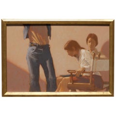 Vintage Moderist Figural Oil on Canvas